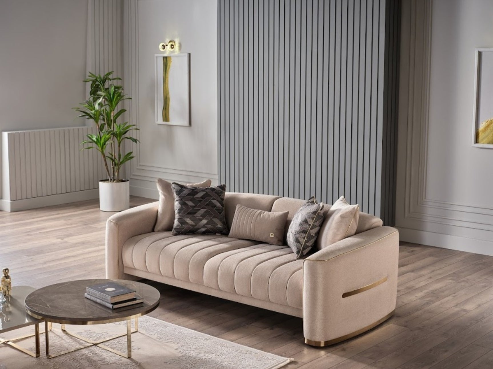 Veronica Silver Vizon 3 Seat Sleeper Sofa - Ornate Home