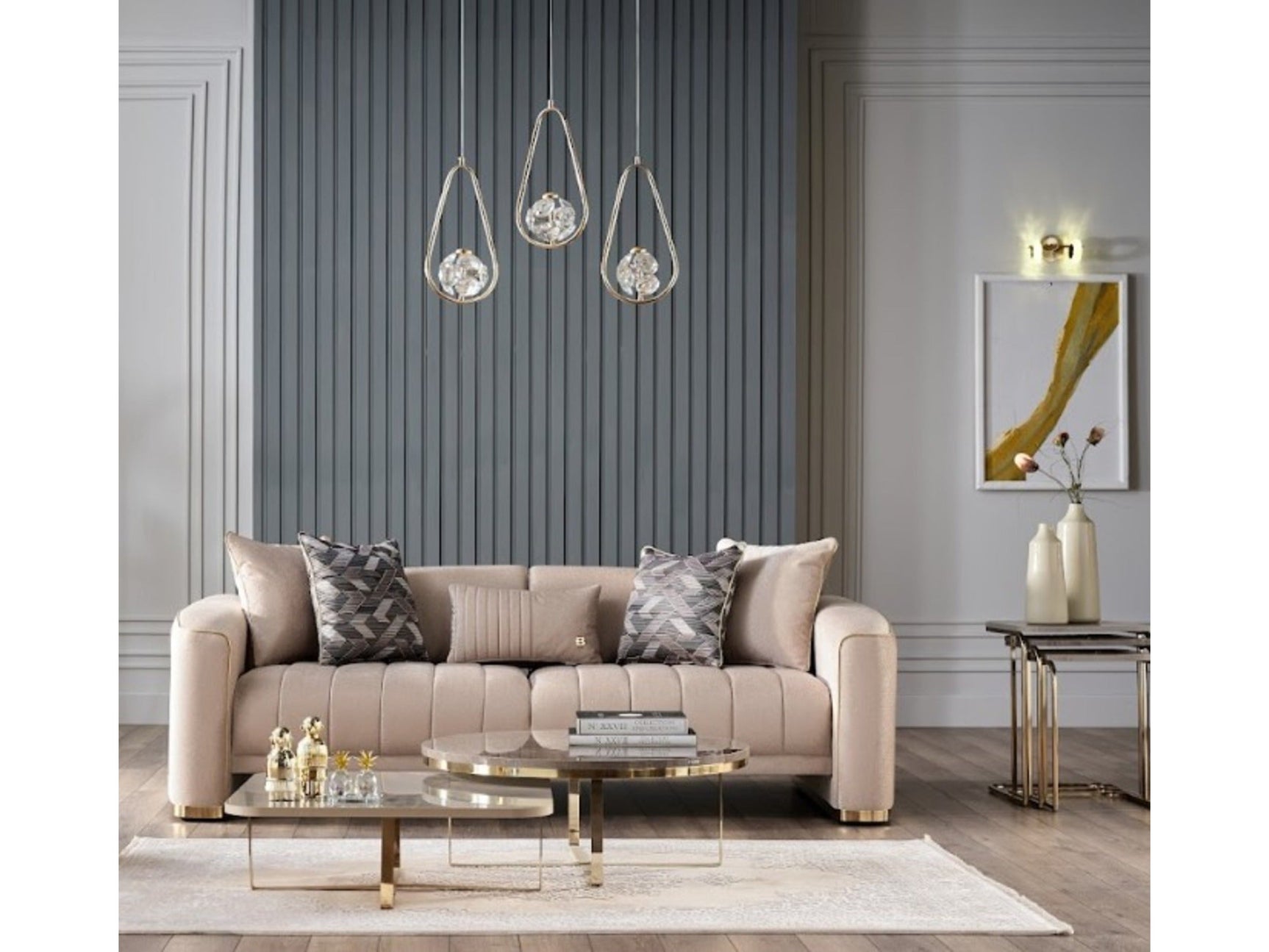 Veronica Silver Vizon Living Room Set - Ornate Home