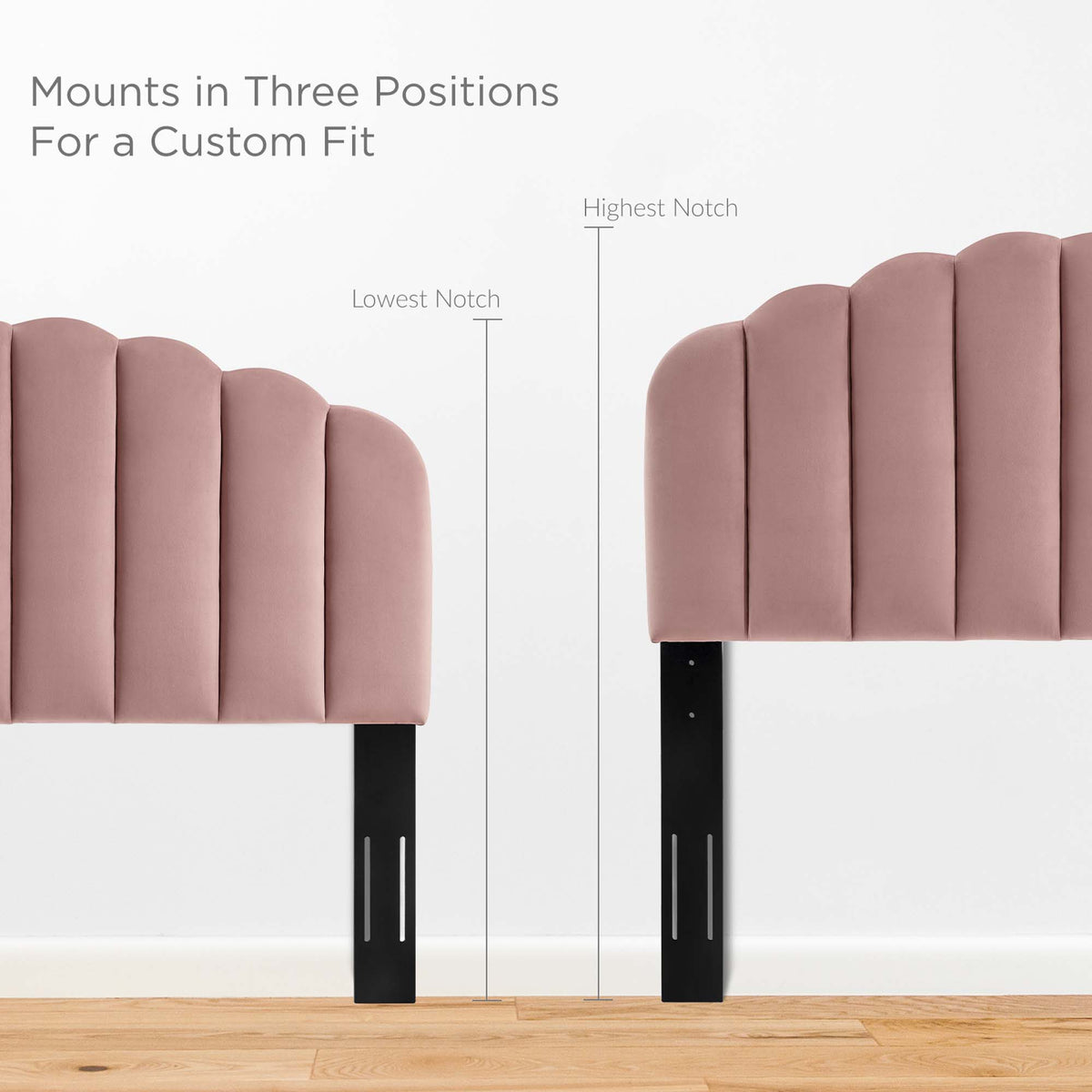 Veronique Dusty Rose Performance Velvet Full/Queen Headboard - Ornate Home