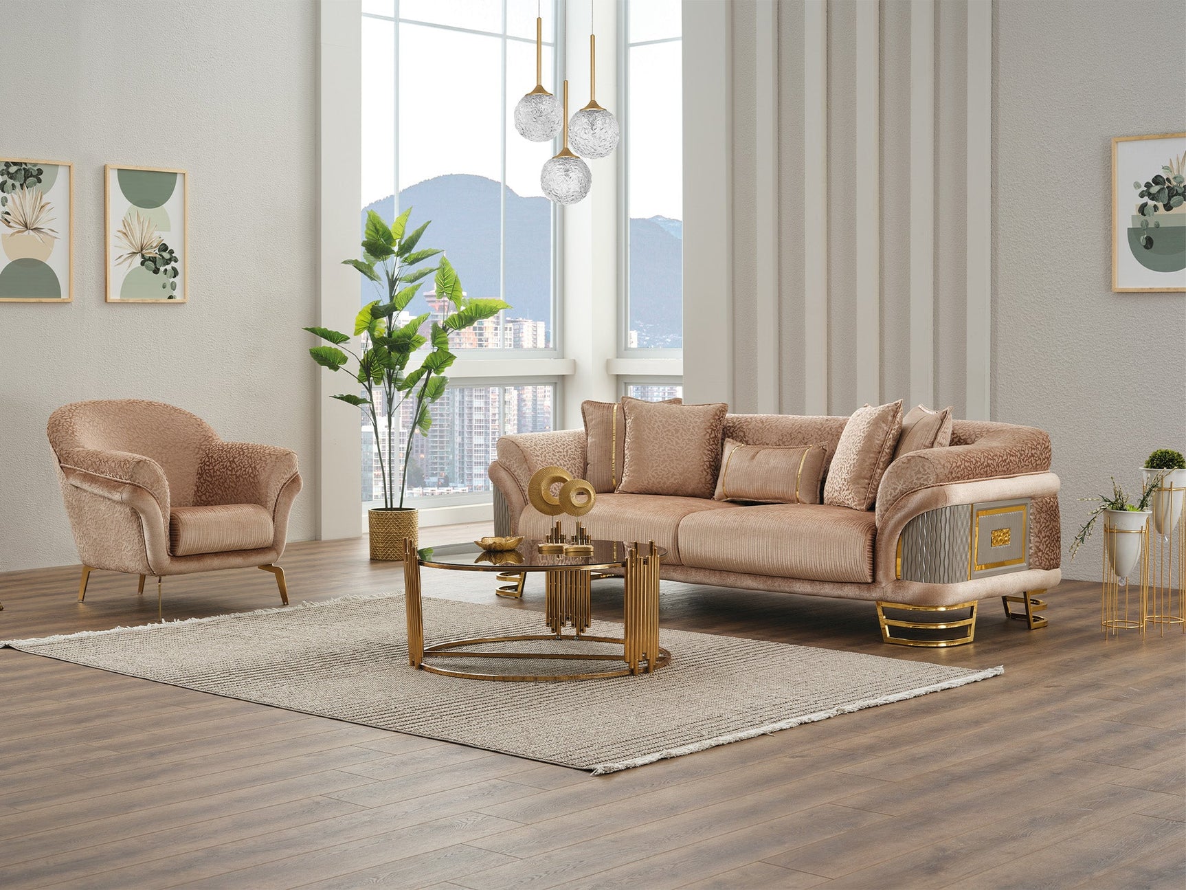 Versace Beige Sofa - Ornate Home