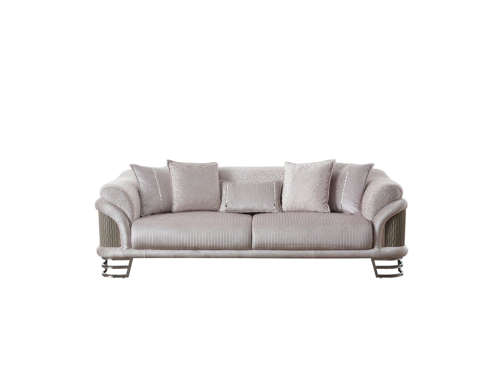 Versace Light Grey Stationary Sofa