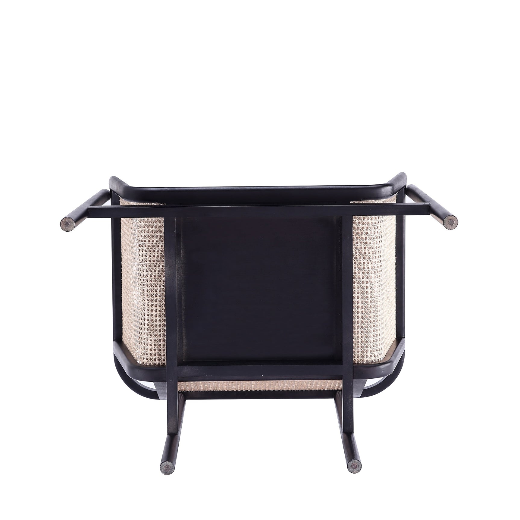 Versailles Accent Chair in Black, Natural Cane and Cream (set of 2) - Ornate Home