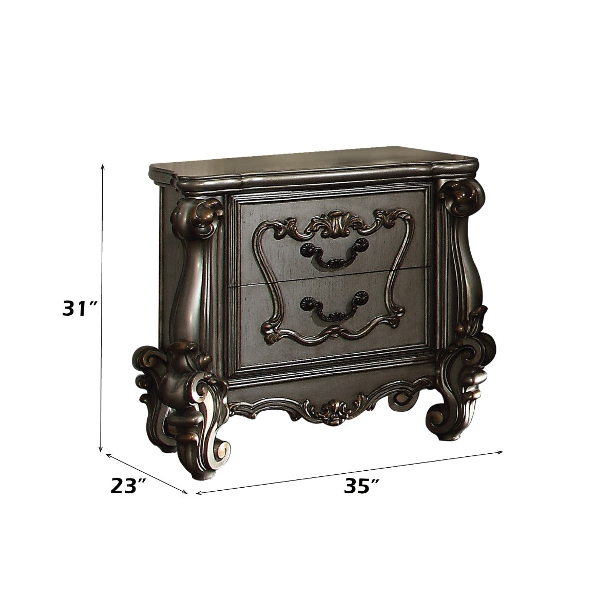 Versailles Antique Platinum Nightstand - Ornate Home