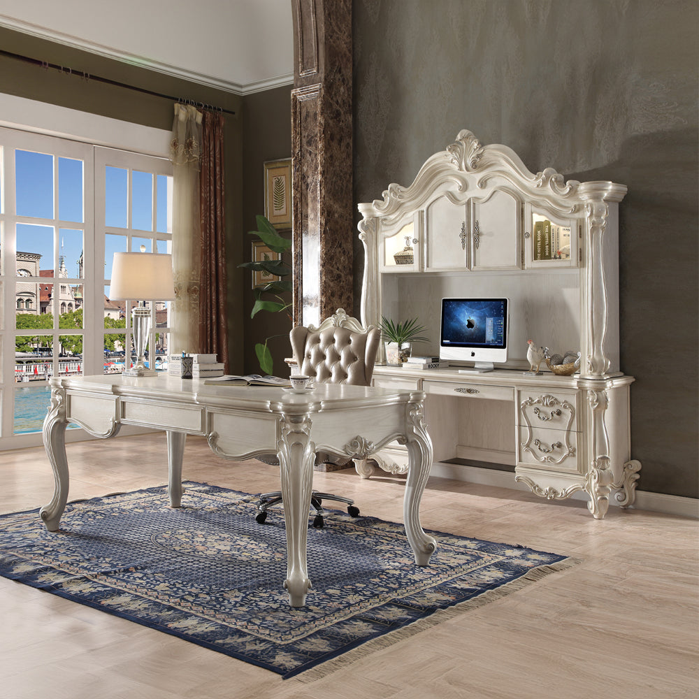 Versailles Bone White Computer Desk & Hutch - Ornate Home