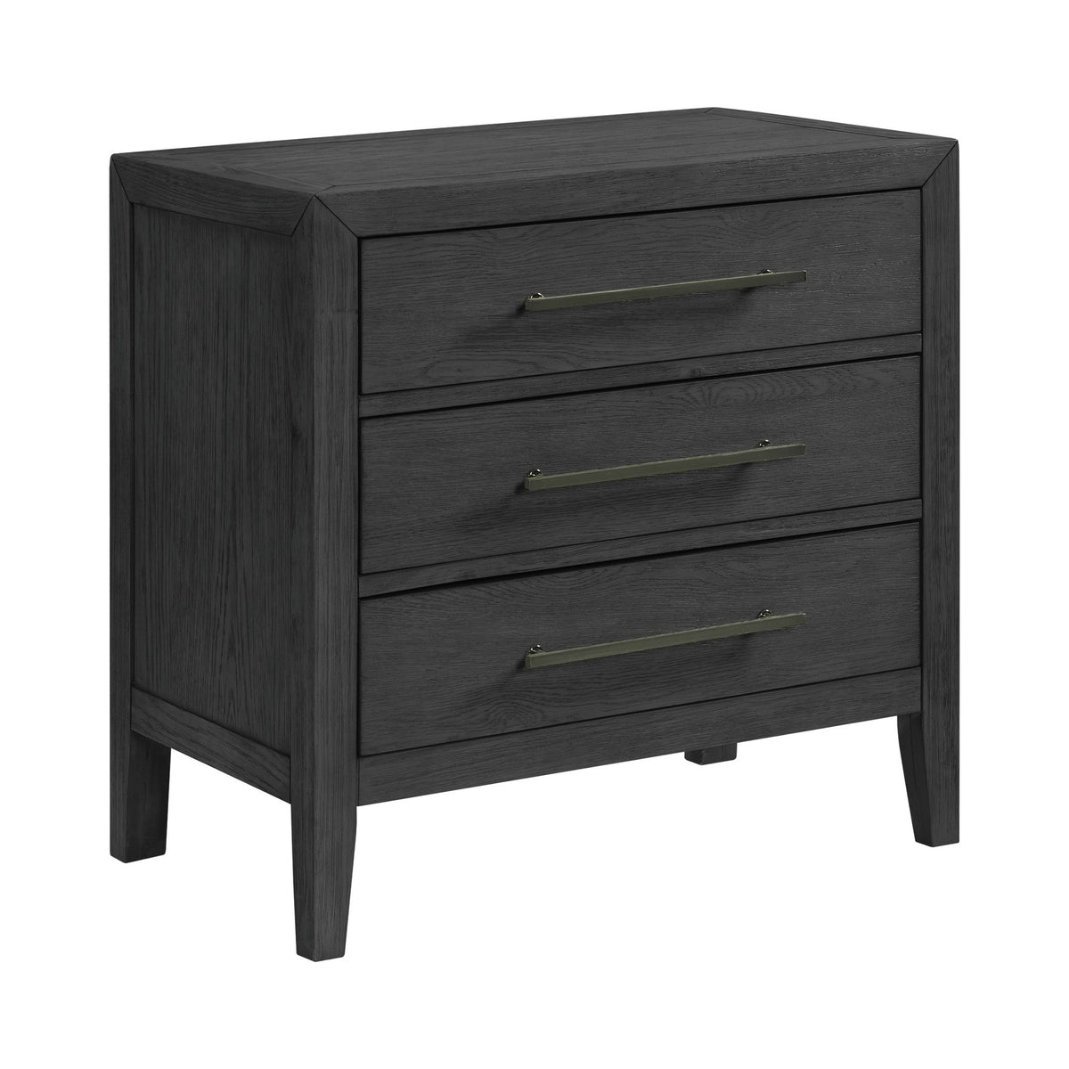 Versailles Contemporary Black 3-Drawer Nightstand - Ornate Home