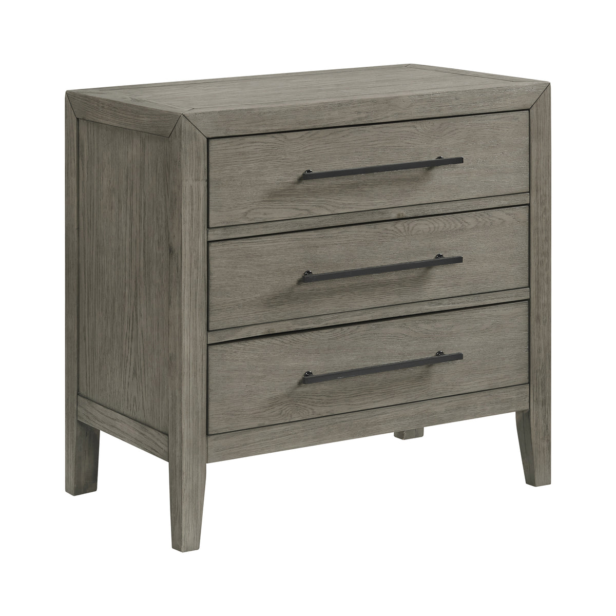 Versailles Contemporary Grey 3-Drawer Nightstand - Ornate Home