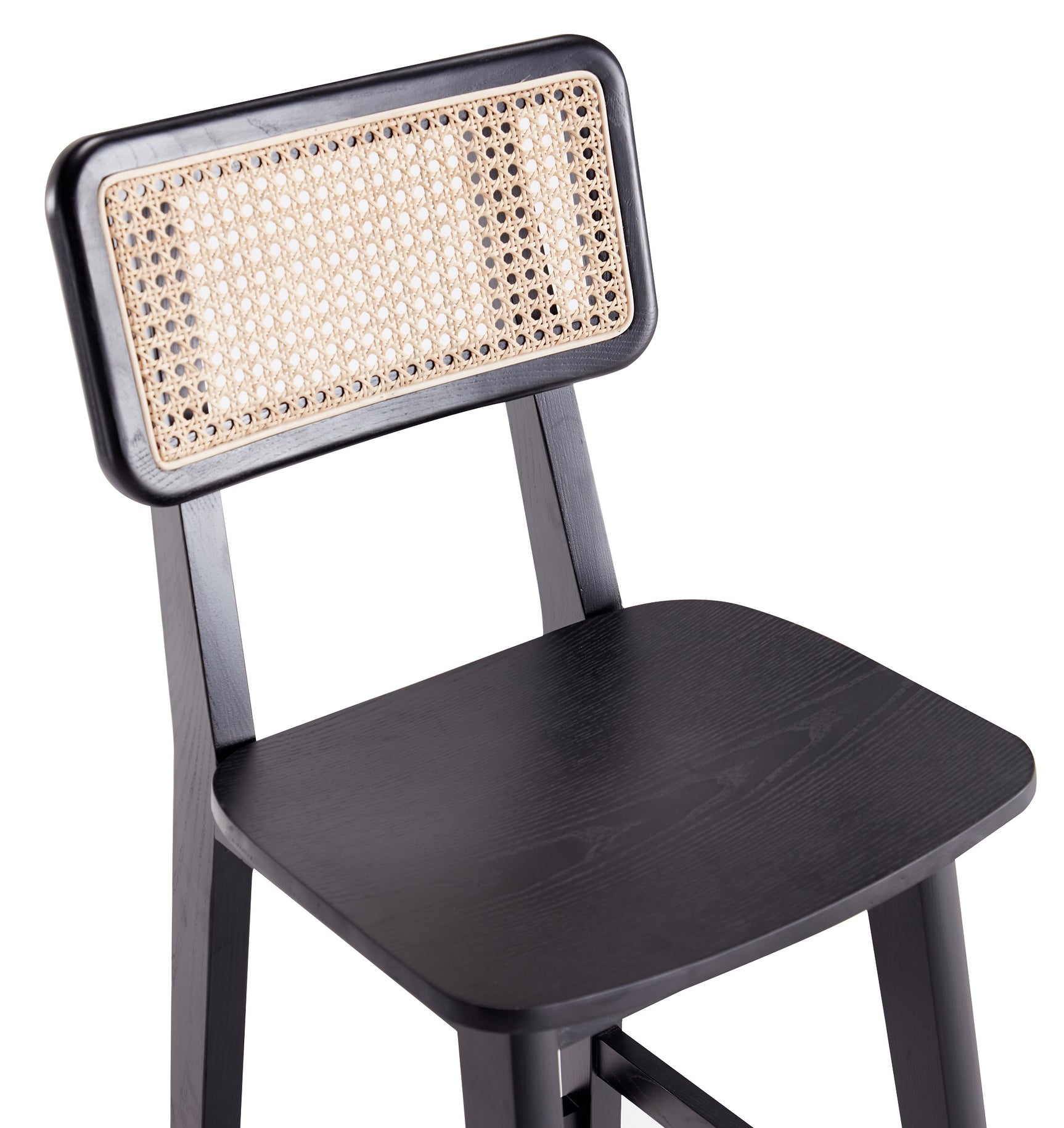 Versailles Counter Stool in Black and Natural Cane - Ornate Home