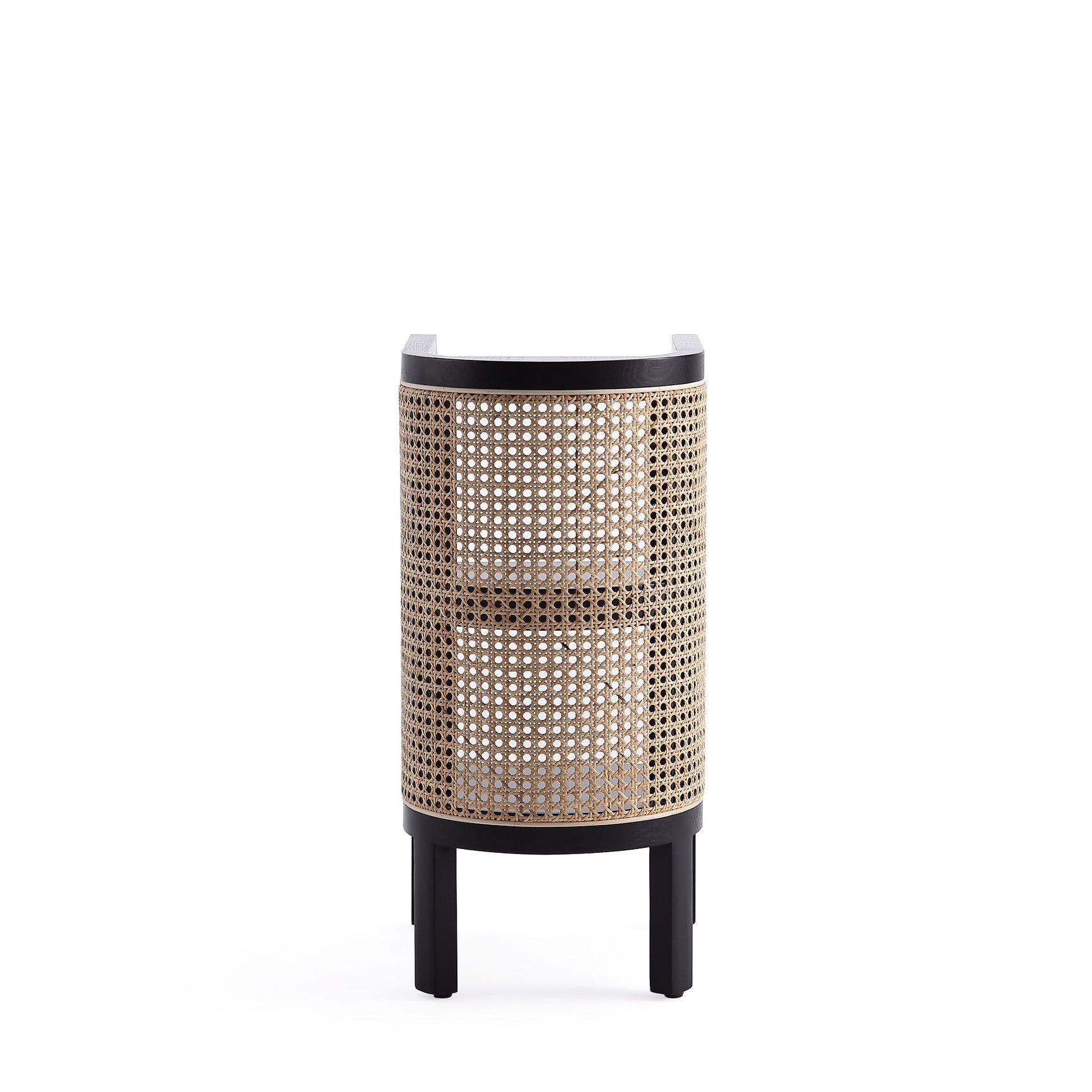 Versailles End Table in Black and Natural Cane - Ornate Home