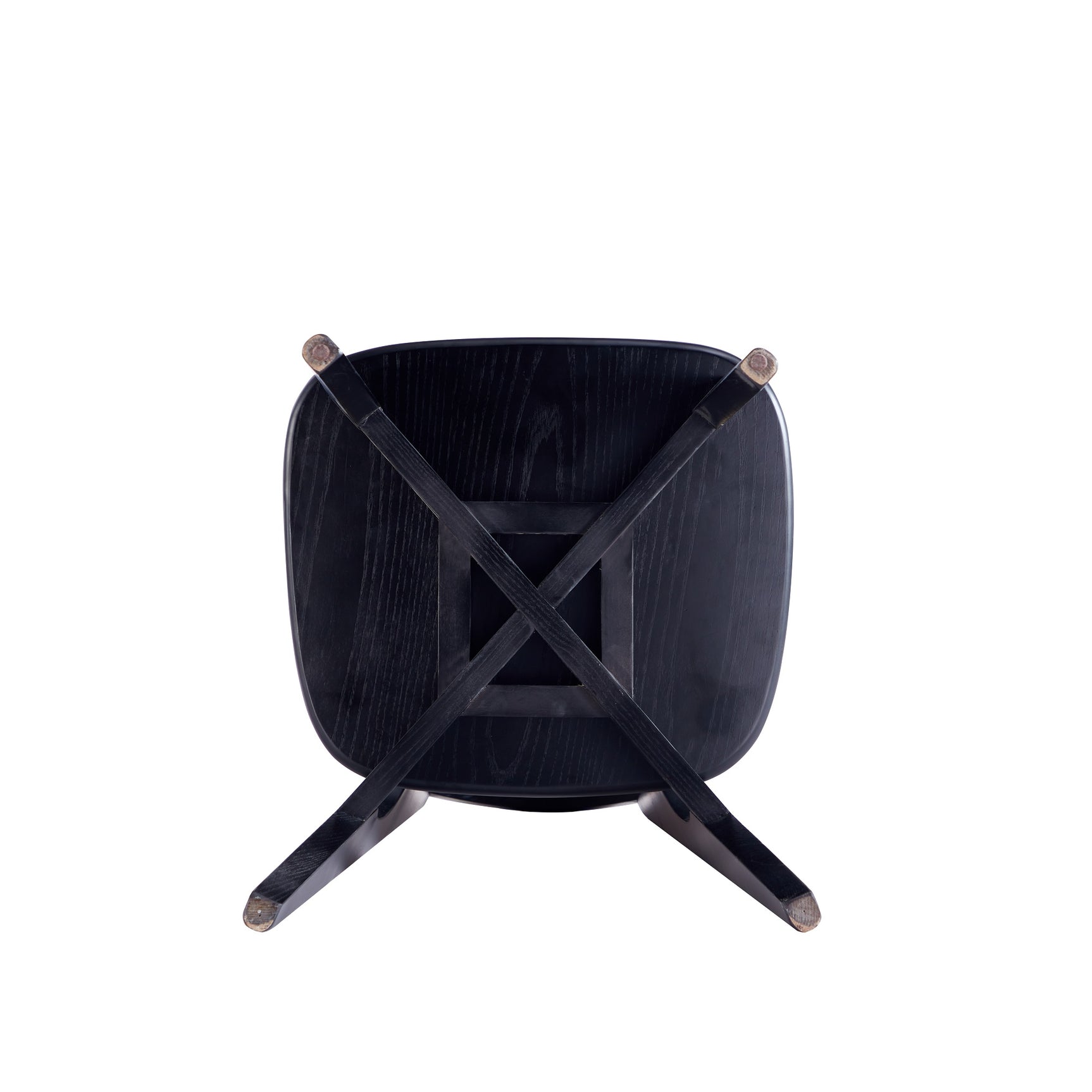 Versailles Round Dining Chair in Black and Natural Cane (set of 4) - Ornate Home