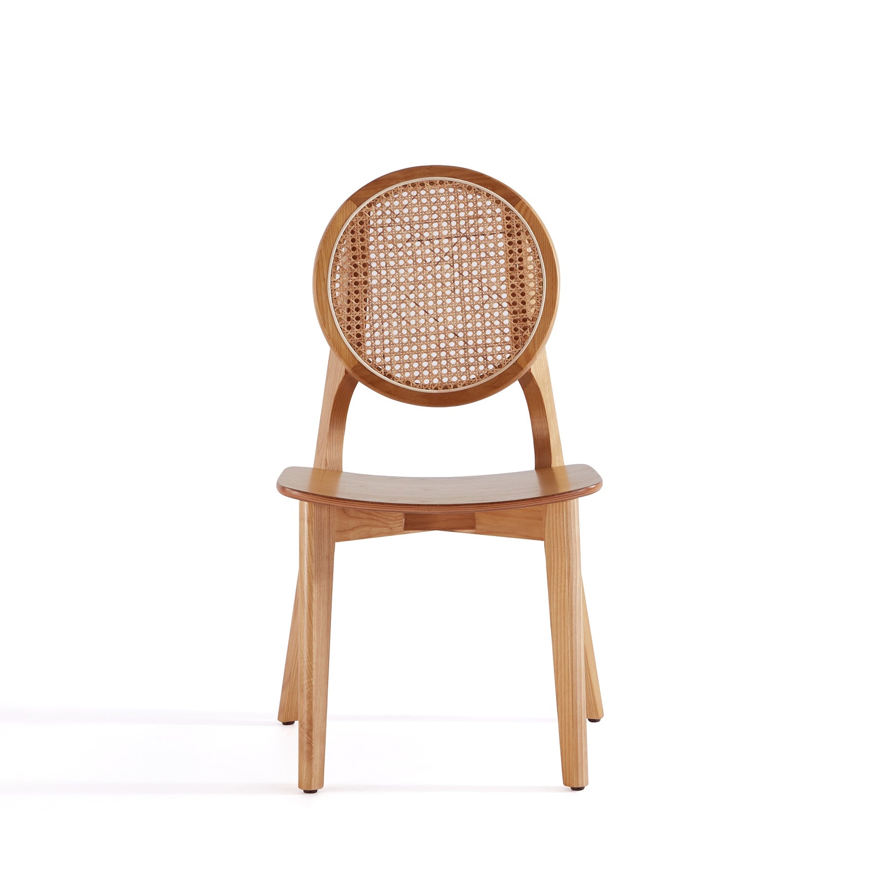 Versailles Round Dining Chair in Nature Cane (set of 2) - Ornate Home