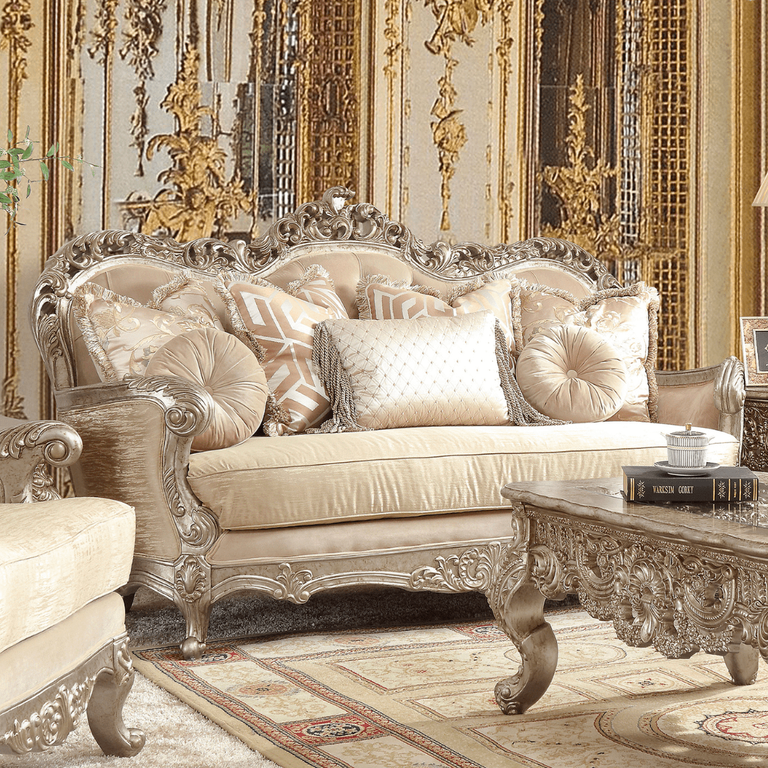 Versailles Royale Champagne Gold 3-Pc Living Room Set / HD-8925 3PC - Ornate Home