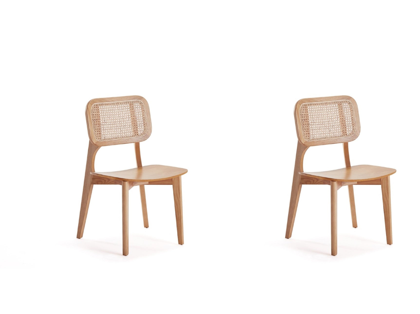 Versailles Square Dining Chair in Nature Cane (set of 2) - Ornate Home