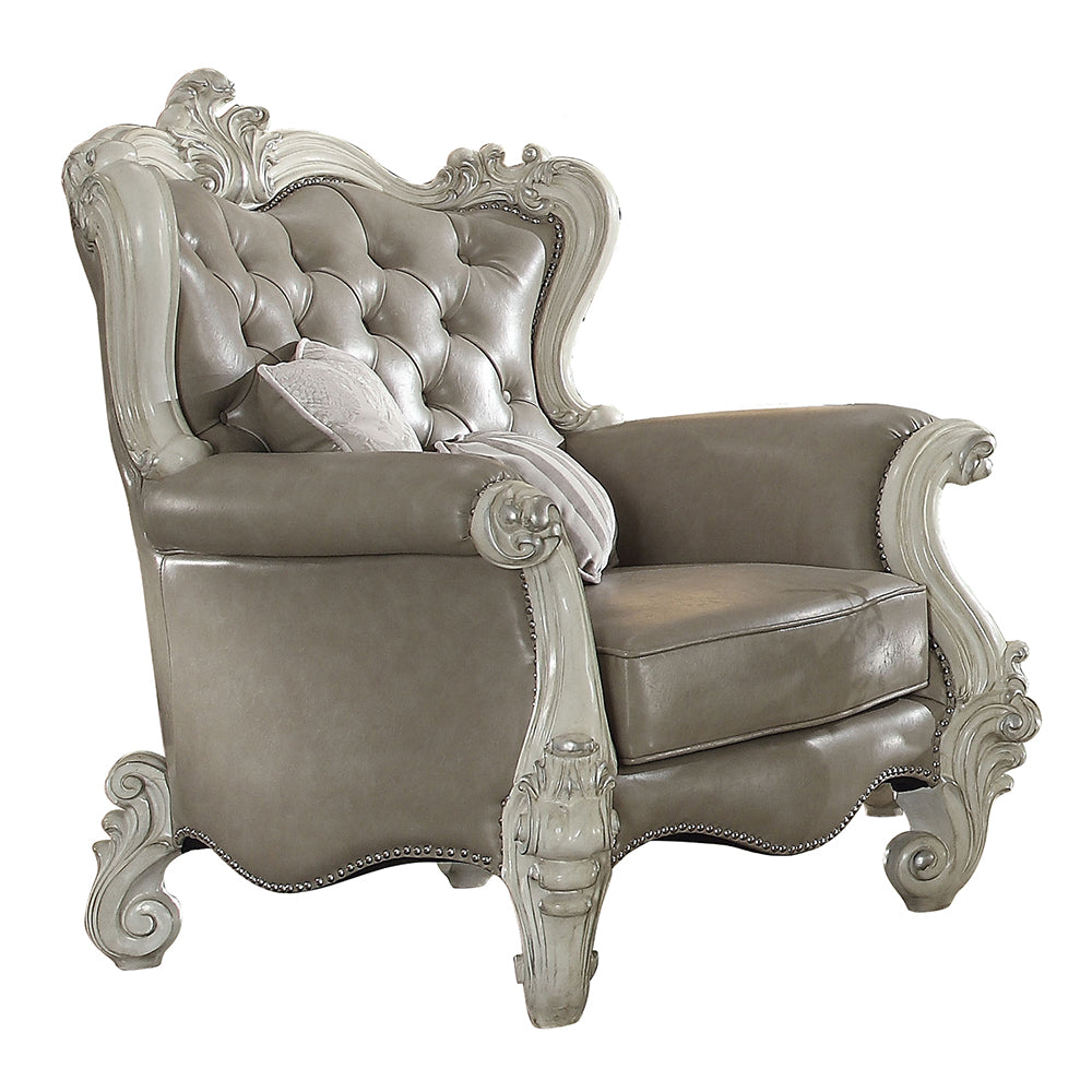 Versailles White Chair w/2 Pillows - Ornate Home