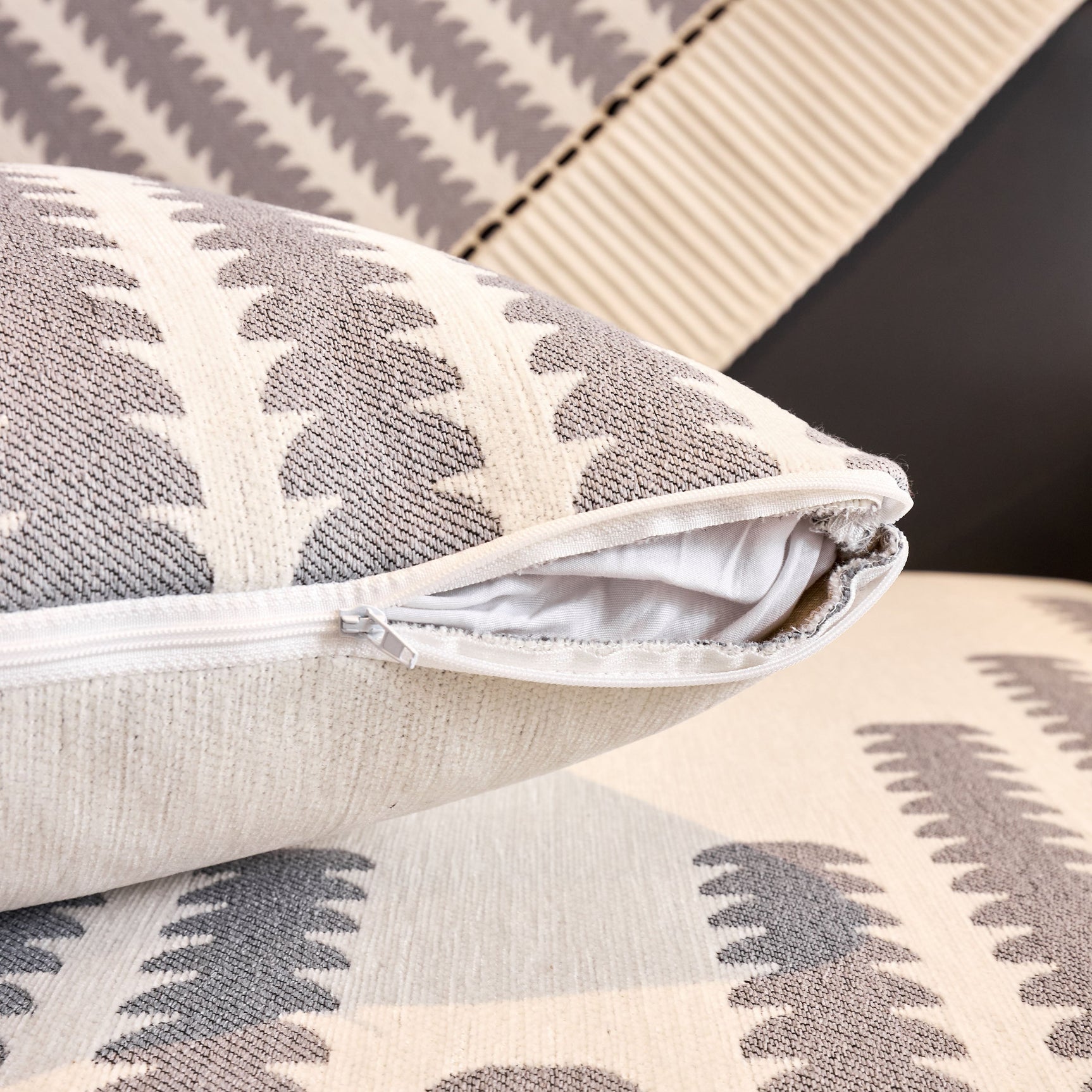 Vertical Stripes Sectional Sofa Cover Slipcover - Non-Slip, Fits L-Shape Couches - Ornate Home