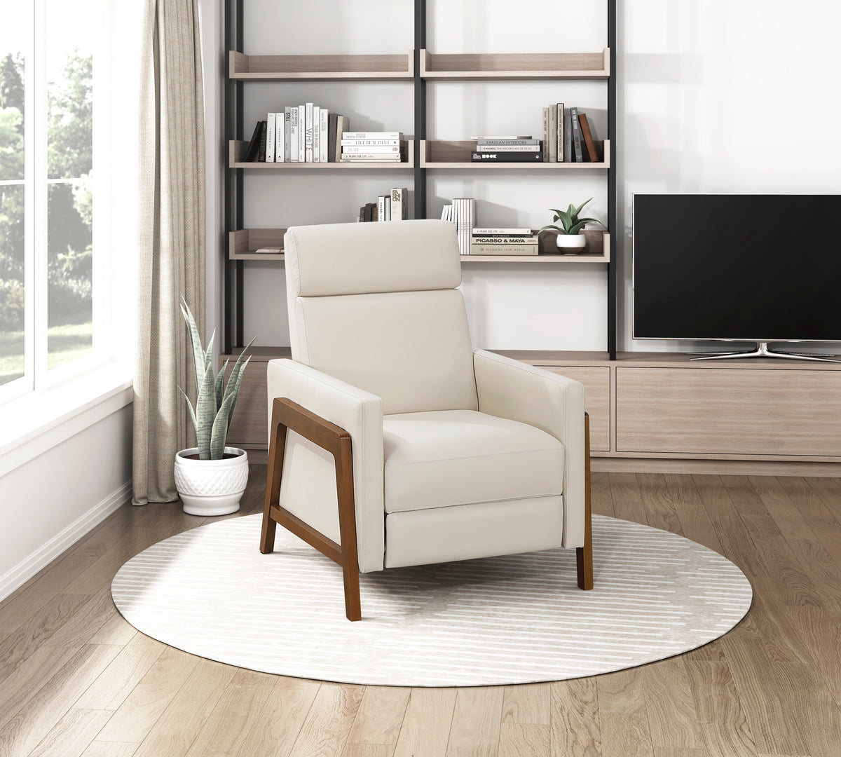 Verve Beige Push Back Reclining Chair - Ornate Home