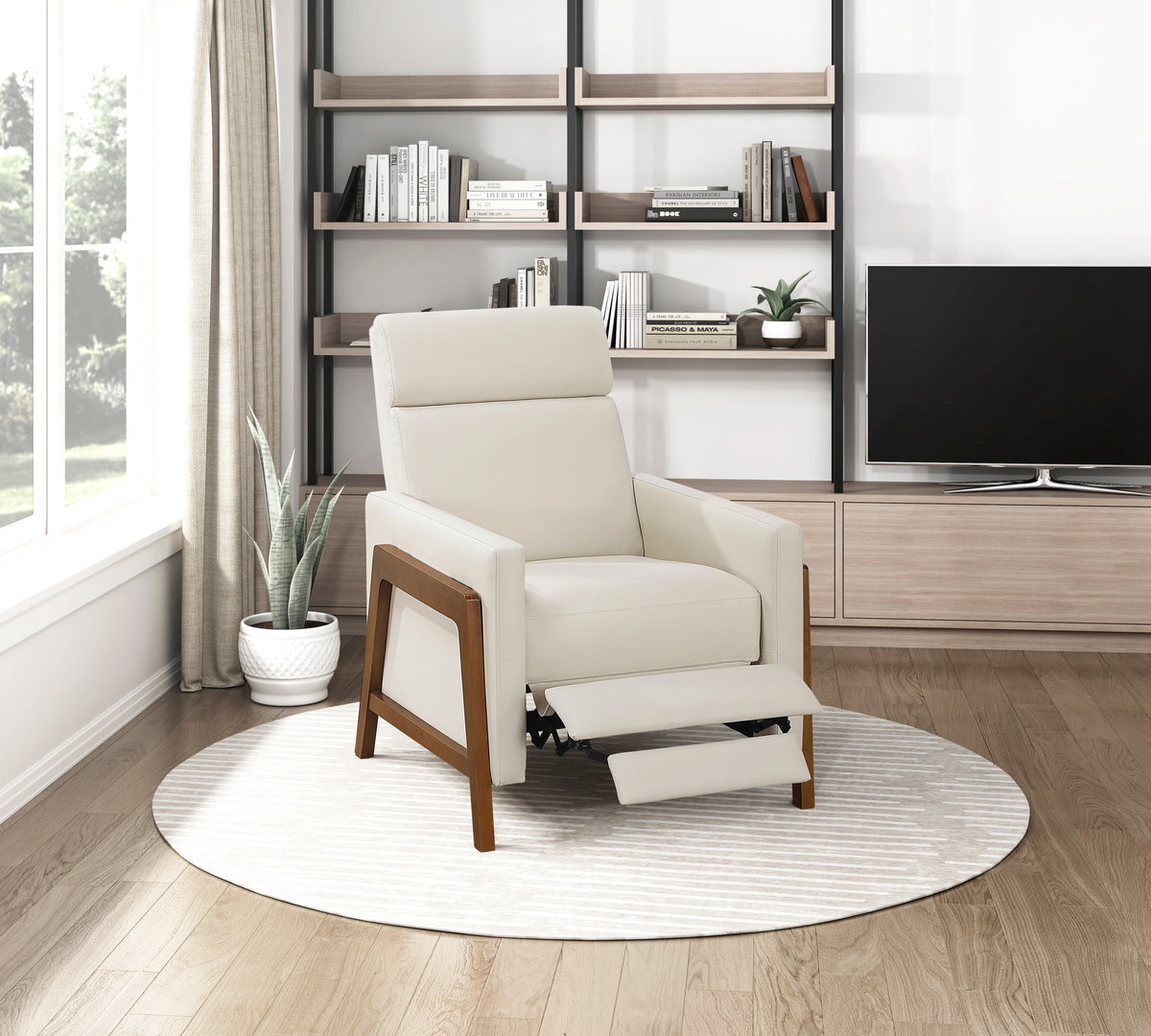 Verve Beige Push Back Reclining Chair - Ornate Home