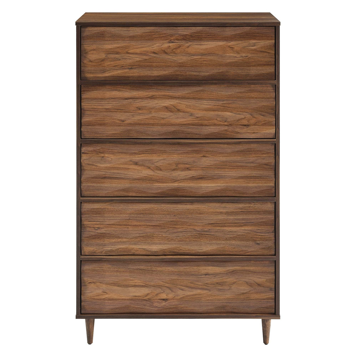 Vespera Walnut 5-Drawer Chest - Ornate Home