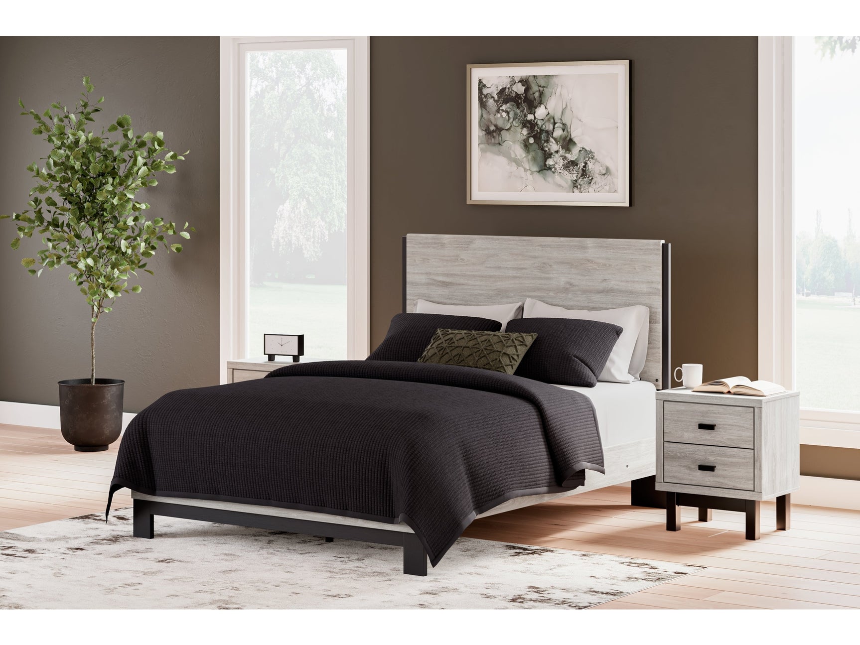 Vessalli Gray Queen Panel Bed - Ornate Home