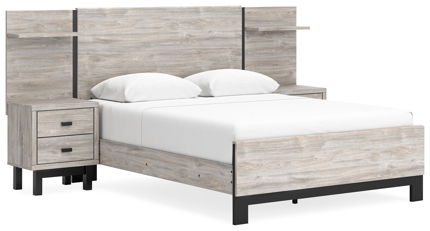 Vessalli Gray Queen Panel Bed with Extensions - Ornate Home