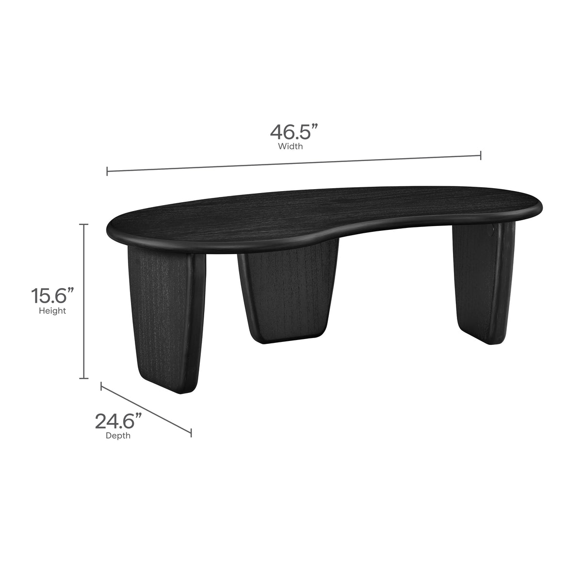 Vetra Black Kidney-Shaped Free Coffee Table - Ornate Home