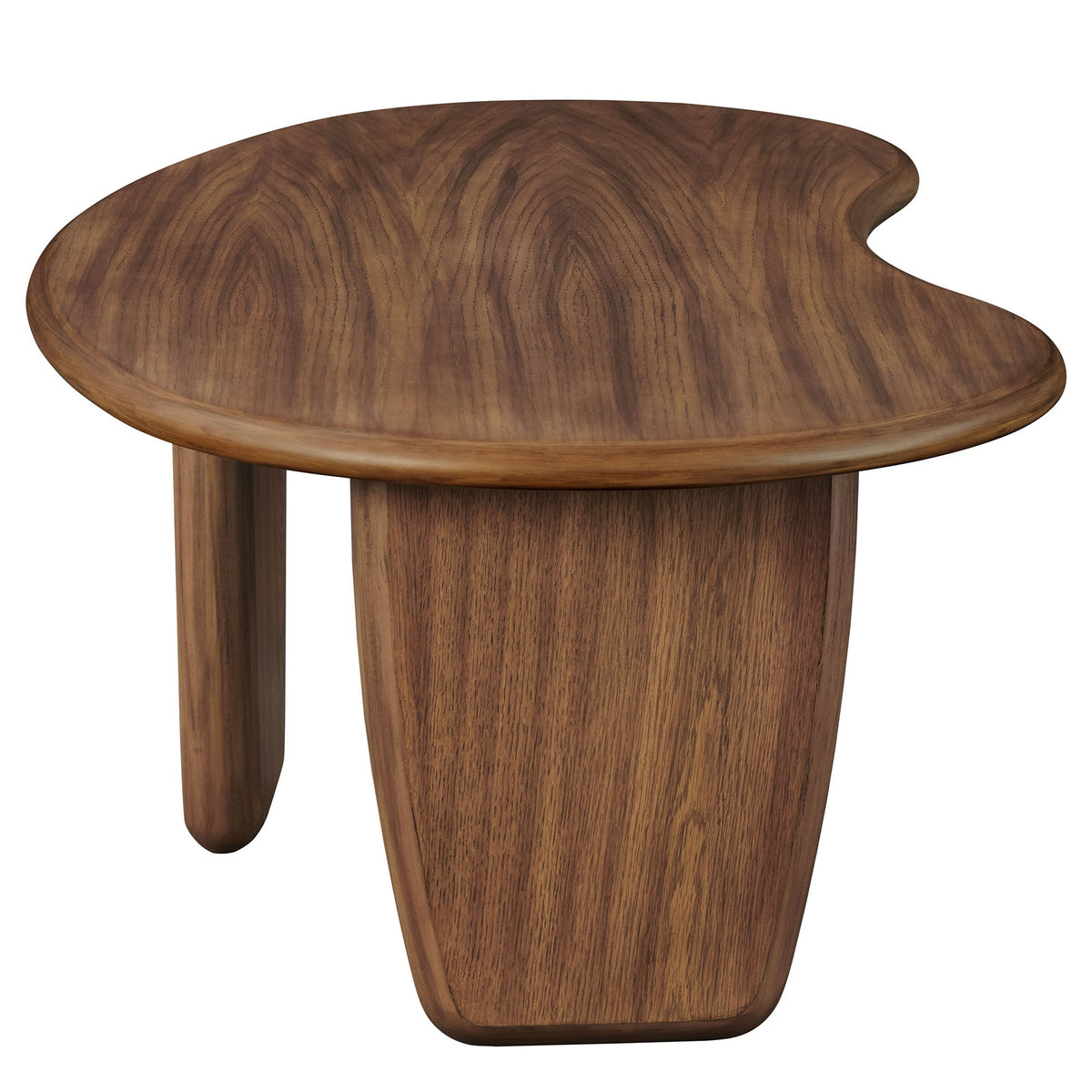Vetra Walnut Kidney-Shaped Free Coffee Table - Ornate Home