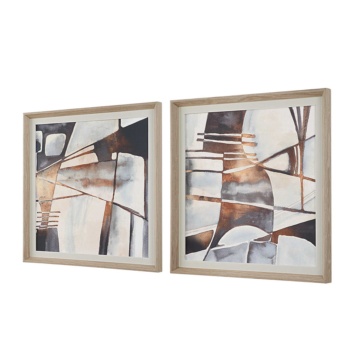 Vetrina Multicolor Framed Abstract Prints (Set of 2) - Ornate Home