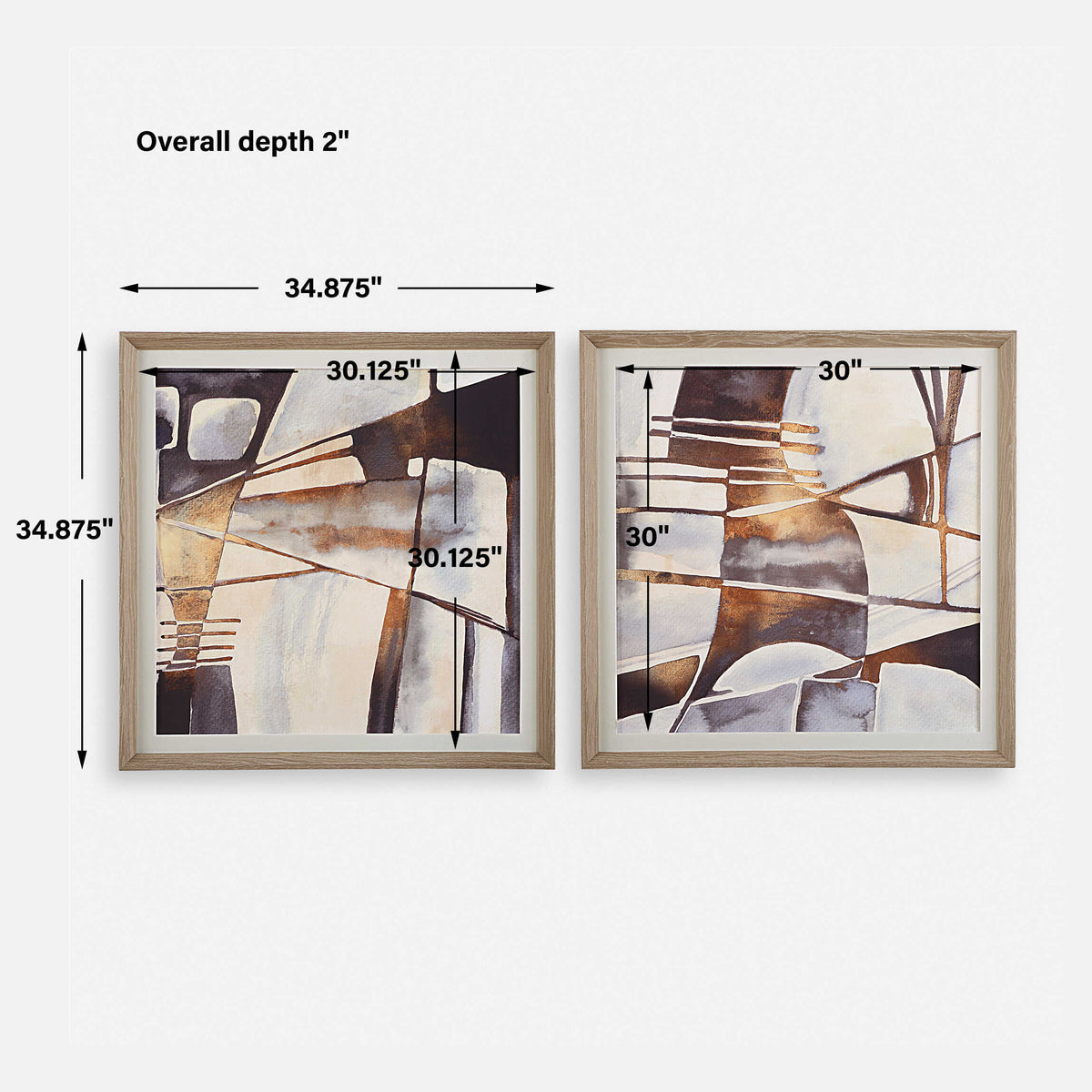 Vetrina Multicolor Framed Abstract Prints (Set of 2) - Ornate Home