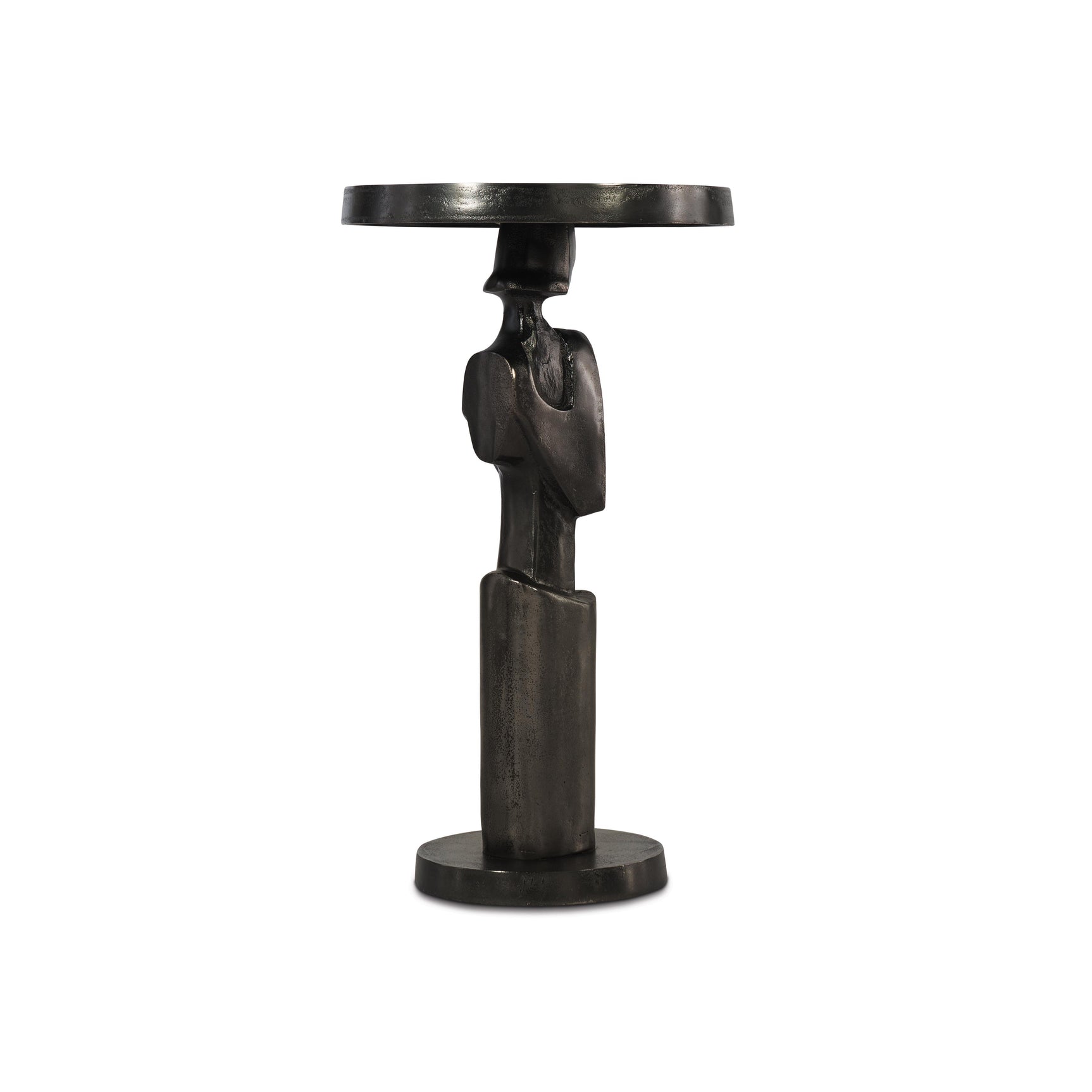 Vevo Black Nickel Accent Table - Ornate Home