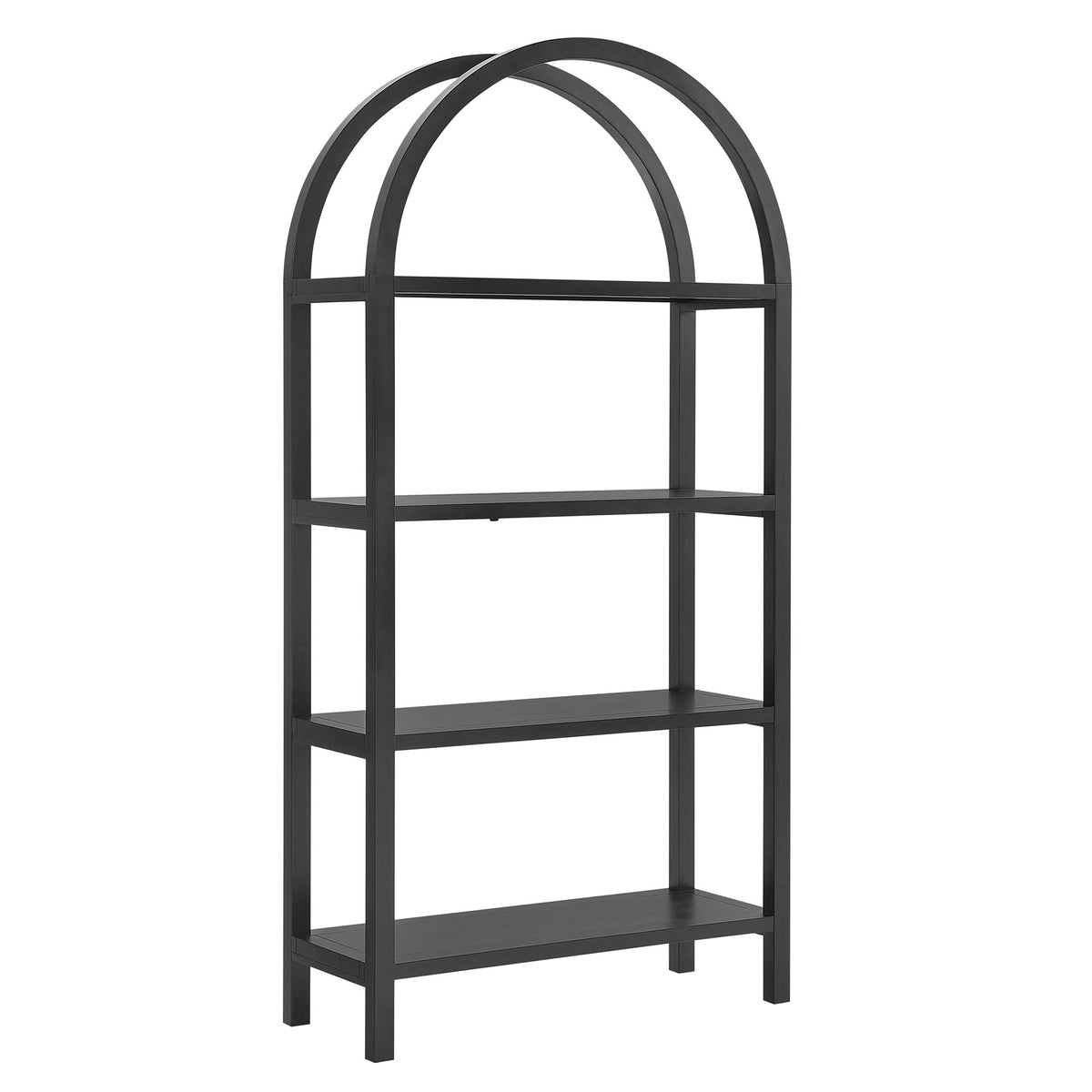 Vexley Black 72 Inch Large Arched Bookshelf - Ornate Home