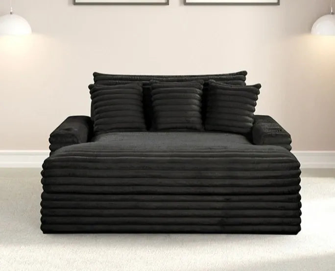 Veyrier Black 2 Arm Chaise - Ornate Home