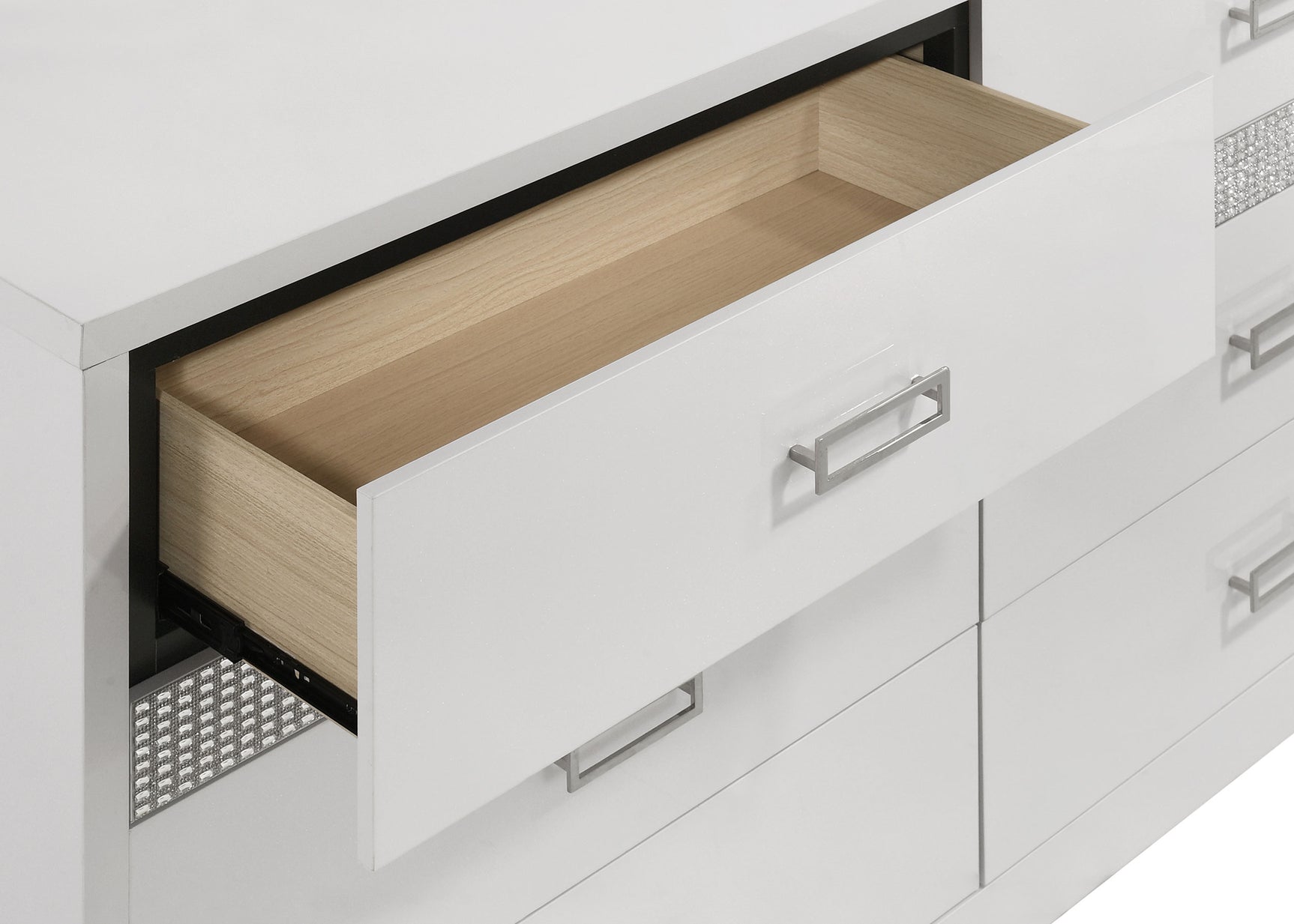 Viana White High Gloss Dresser - Ornate Home