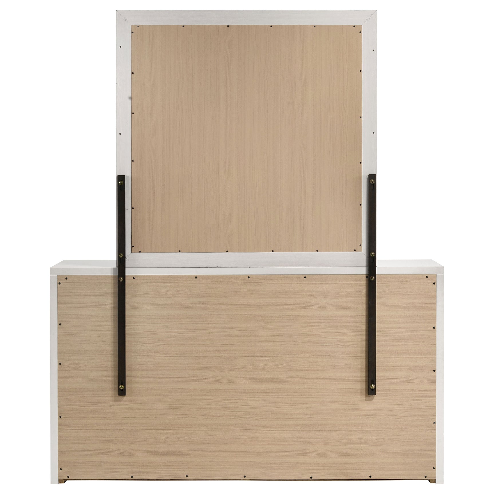 Viana White High Gloss Dresser With Mirror - Ornate Home
