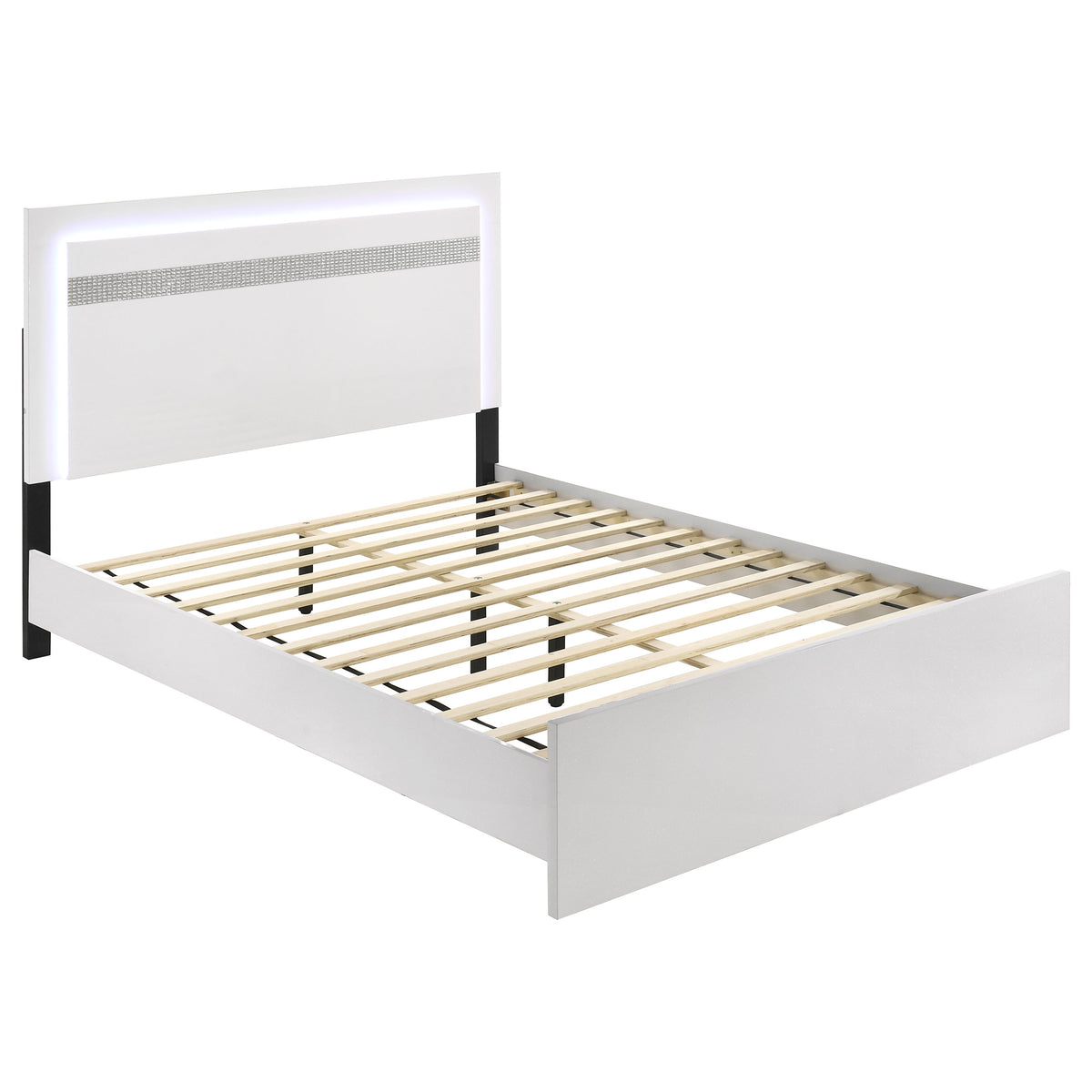 Viana White High Gloss E King 4 Pc Bedroom Set - Ornate Home