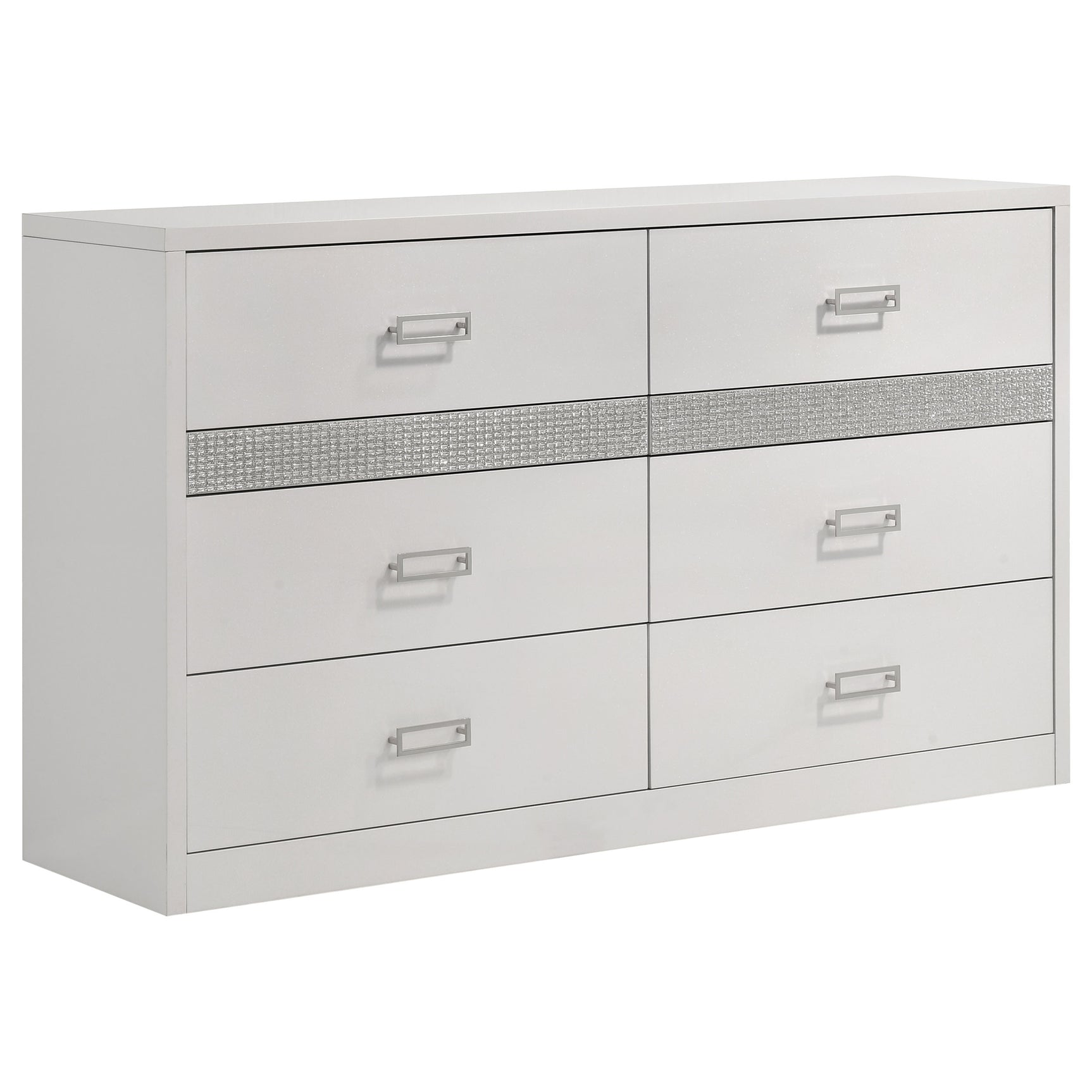 Viana White High Gloss E King 4 Pc Bedroom Set - Ornate Home