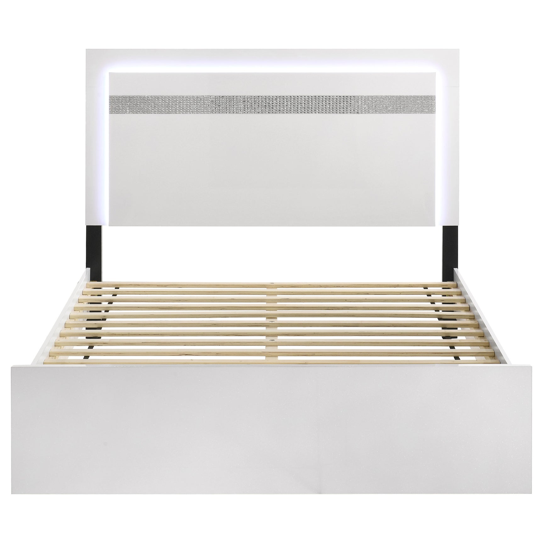 Viana White High Gloss E King Bed - Ornate Home