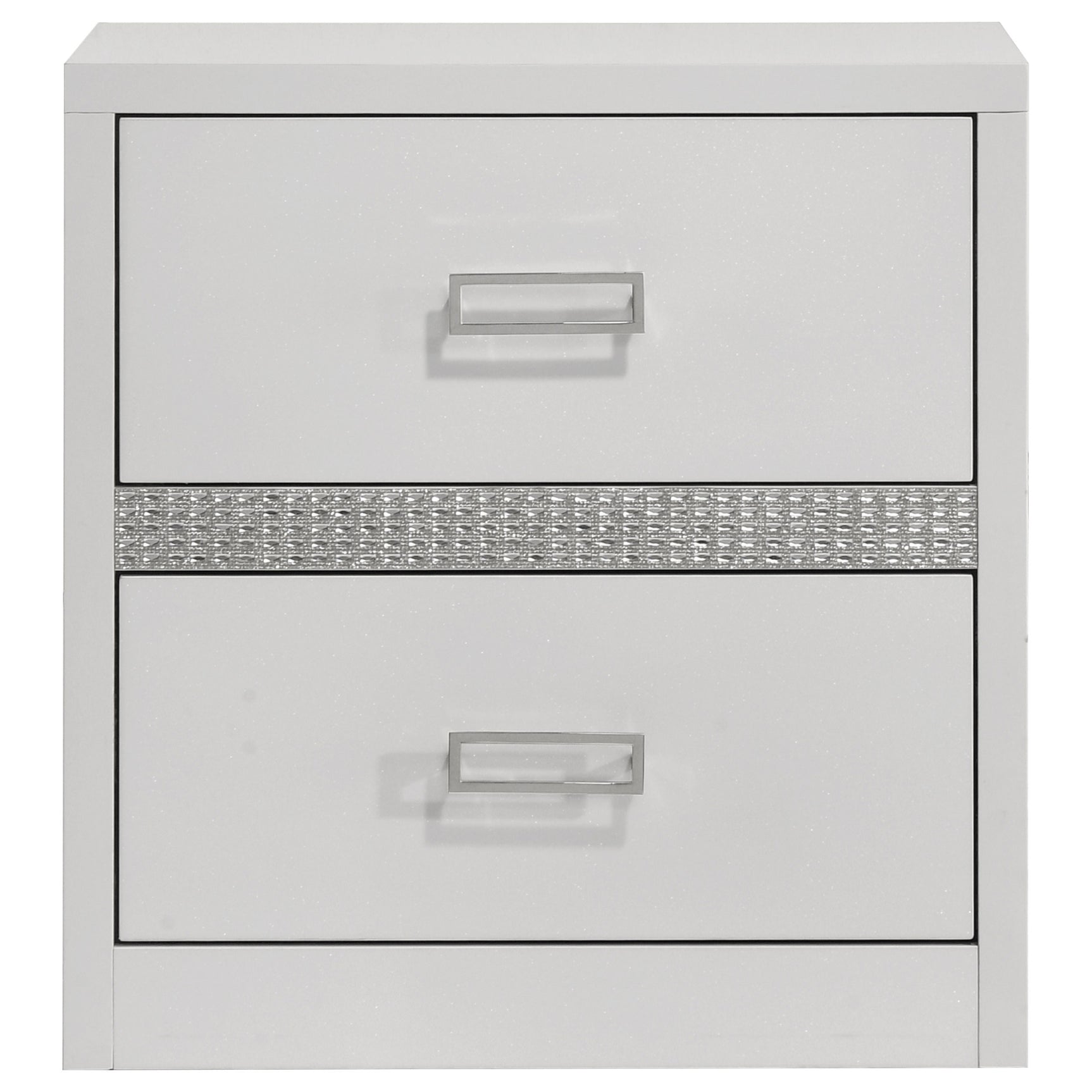 Viana White High Gloss Nightstand - Ornate Home