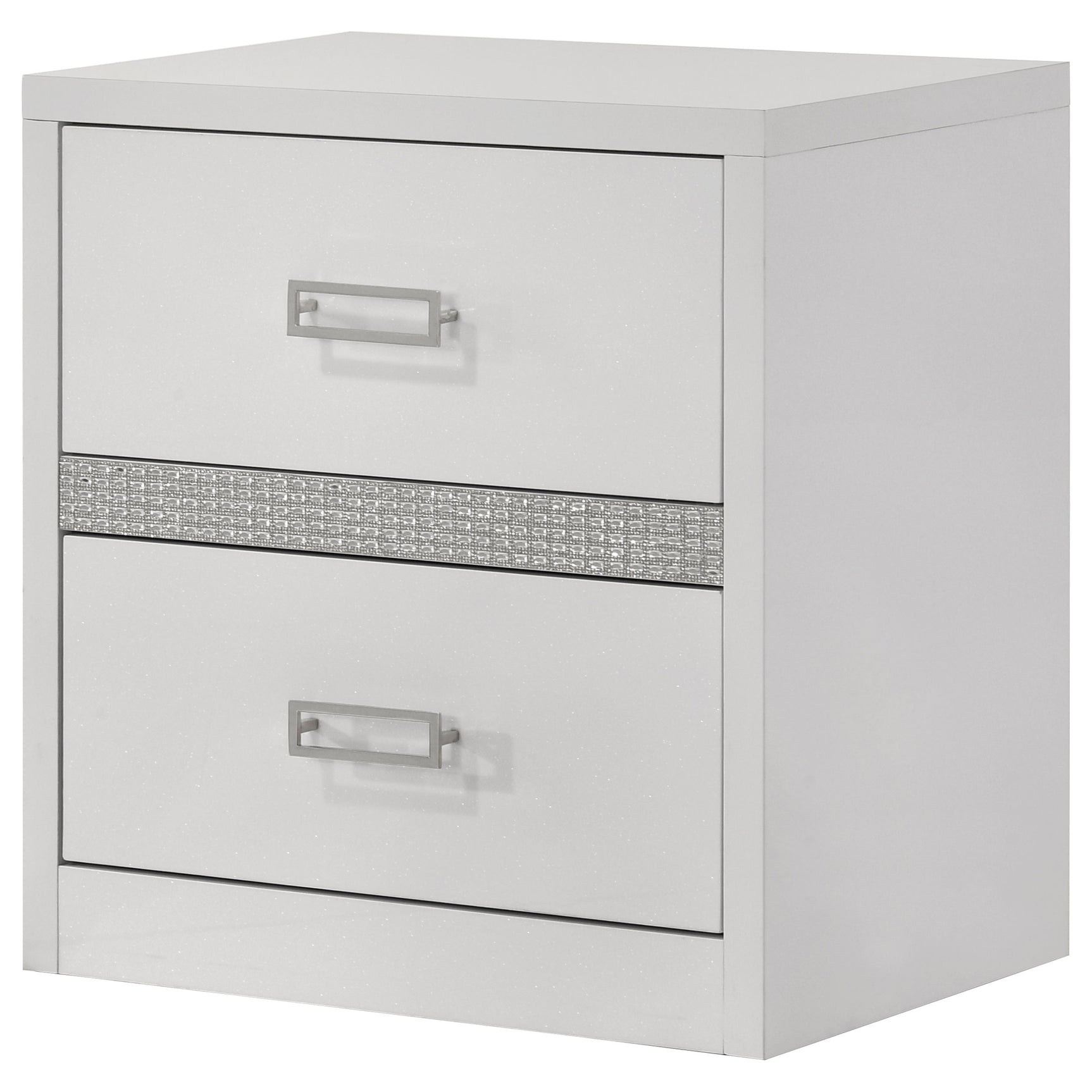 Viana White High Gloss Nightstand - Ornate Home