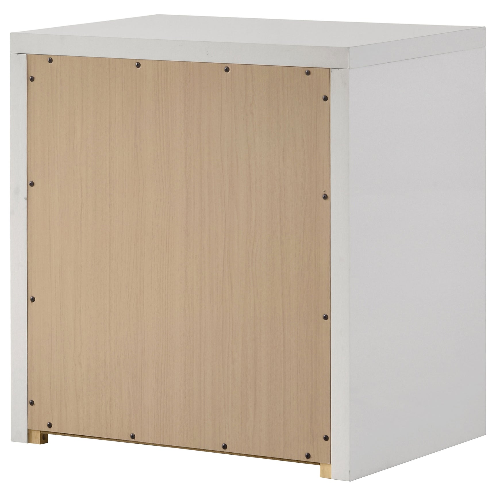Viana White High Gloss Nightstand - Ornate Home