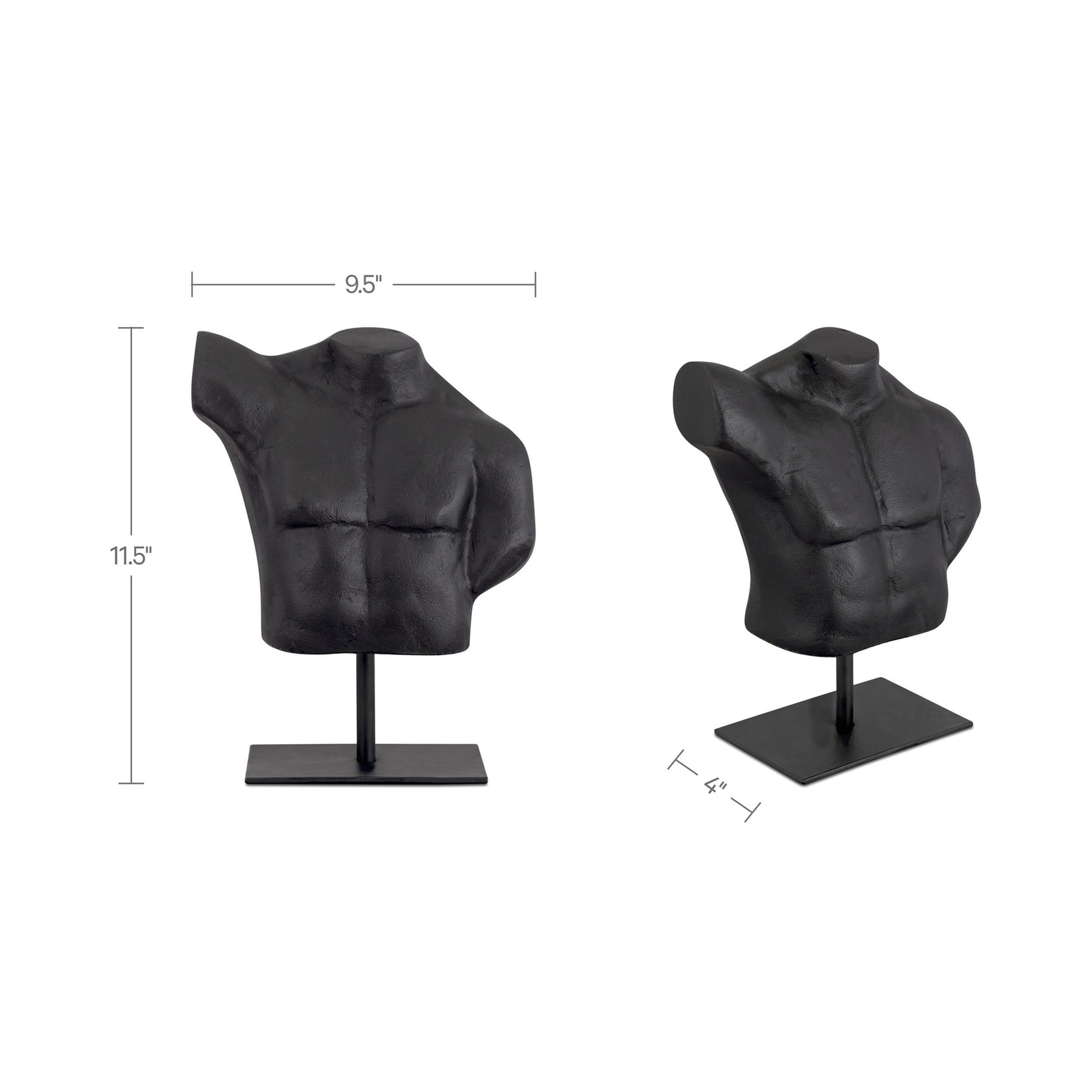 Victor Aged Black Cast Alumiinum Sculpture - Ornate Home