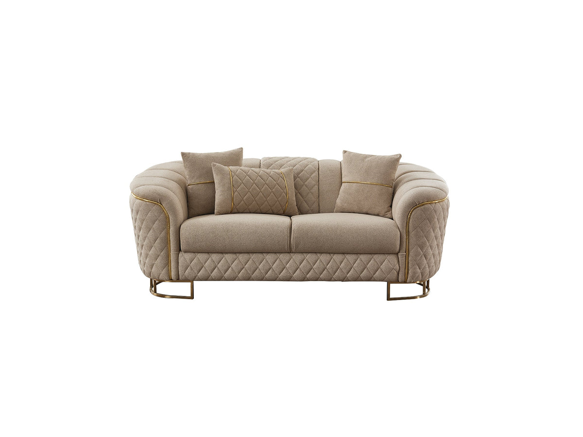 Victoria Cream Stationary Loveseat - Ornate Home