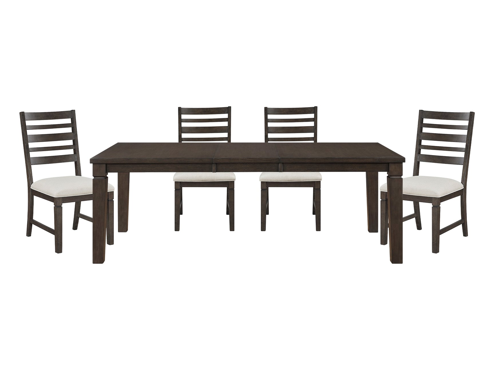 Victoria Dark Espresso/Beige 5-Piece Dining Table Set - Ornate Home