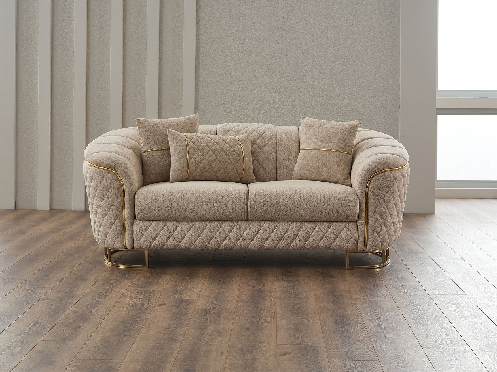 Victoria Cream Stationary Loveseat