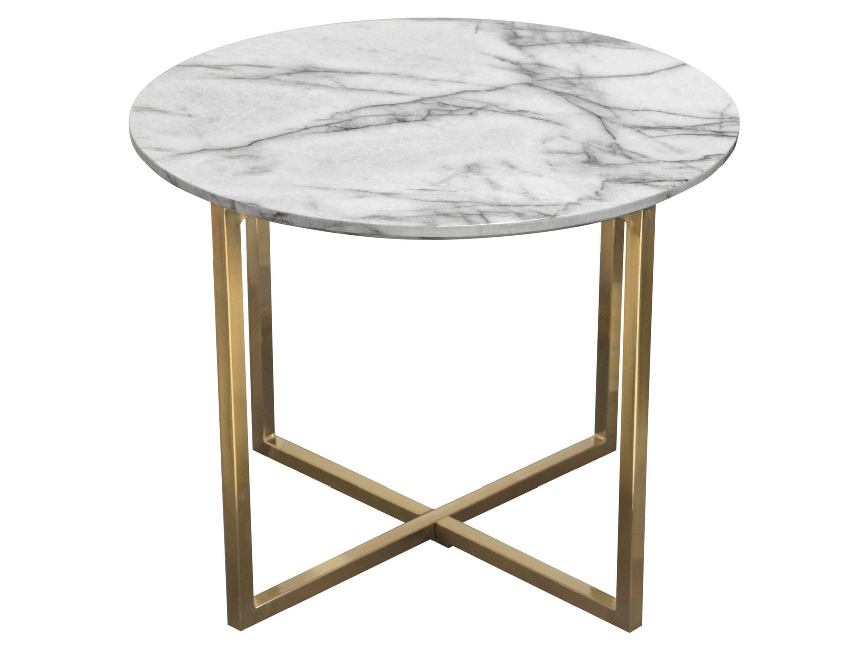 Vida Marble Round End Table - Ornate Home