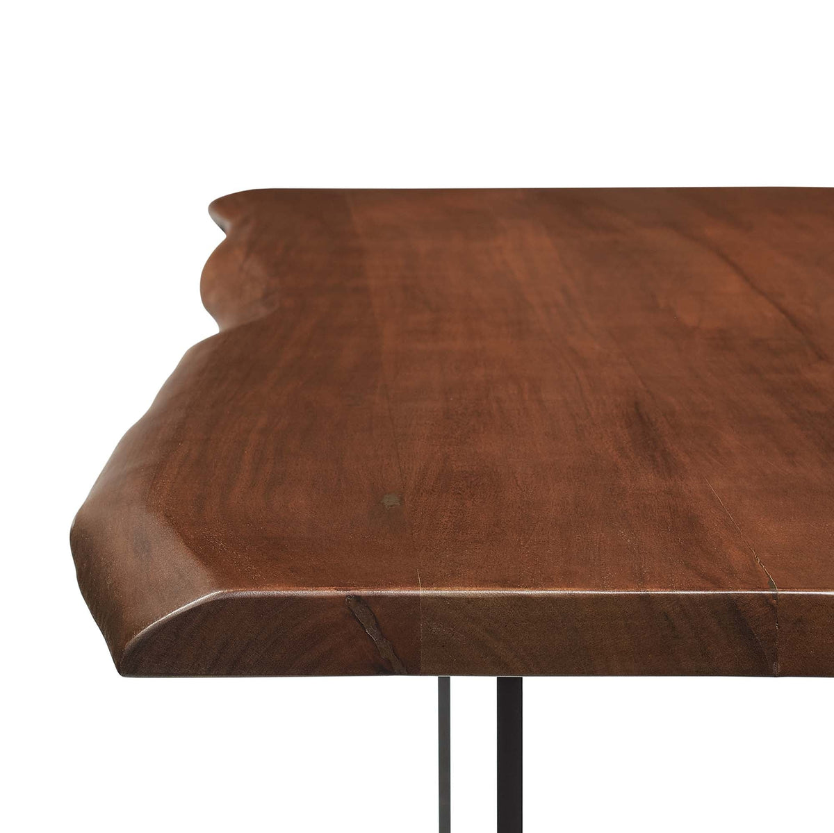 Viggo Black/Walnut 60" Live Edge Acacia Wood Acacia Wood Dining Table - Ornate Home