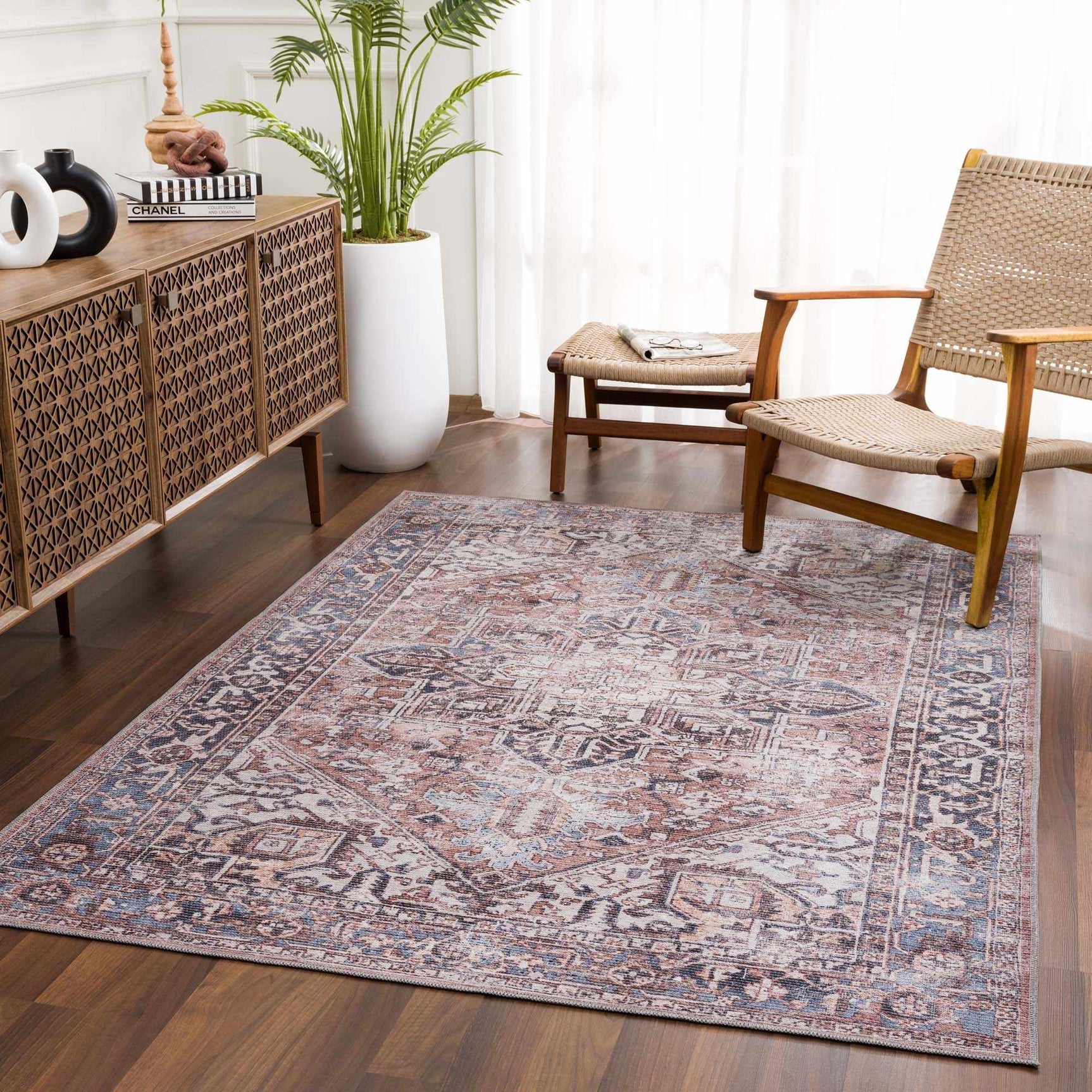 Viho Vintage Flat Pile Washable Rug - Clearance - Ornate Home