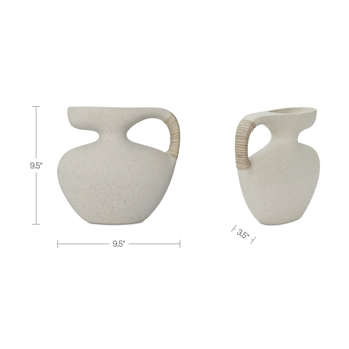Vila Cream White 9.5-in Sculptural Vessel - Ornate Home