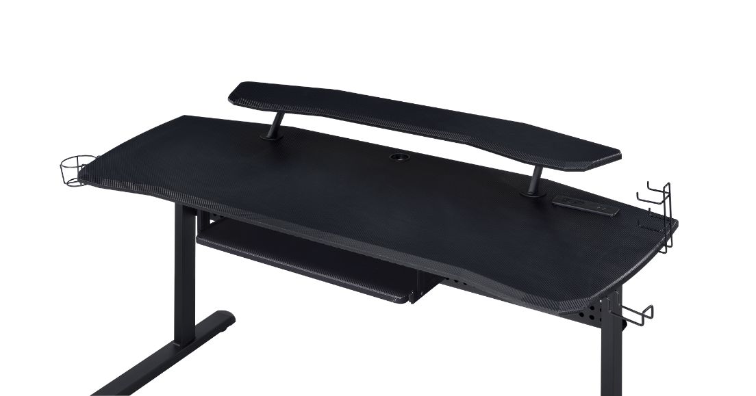 Vildre Black Gaming Desk w/LED & USB Port - Ornate Home