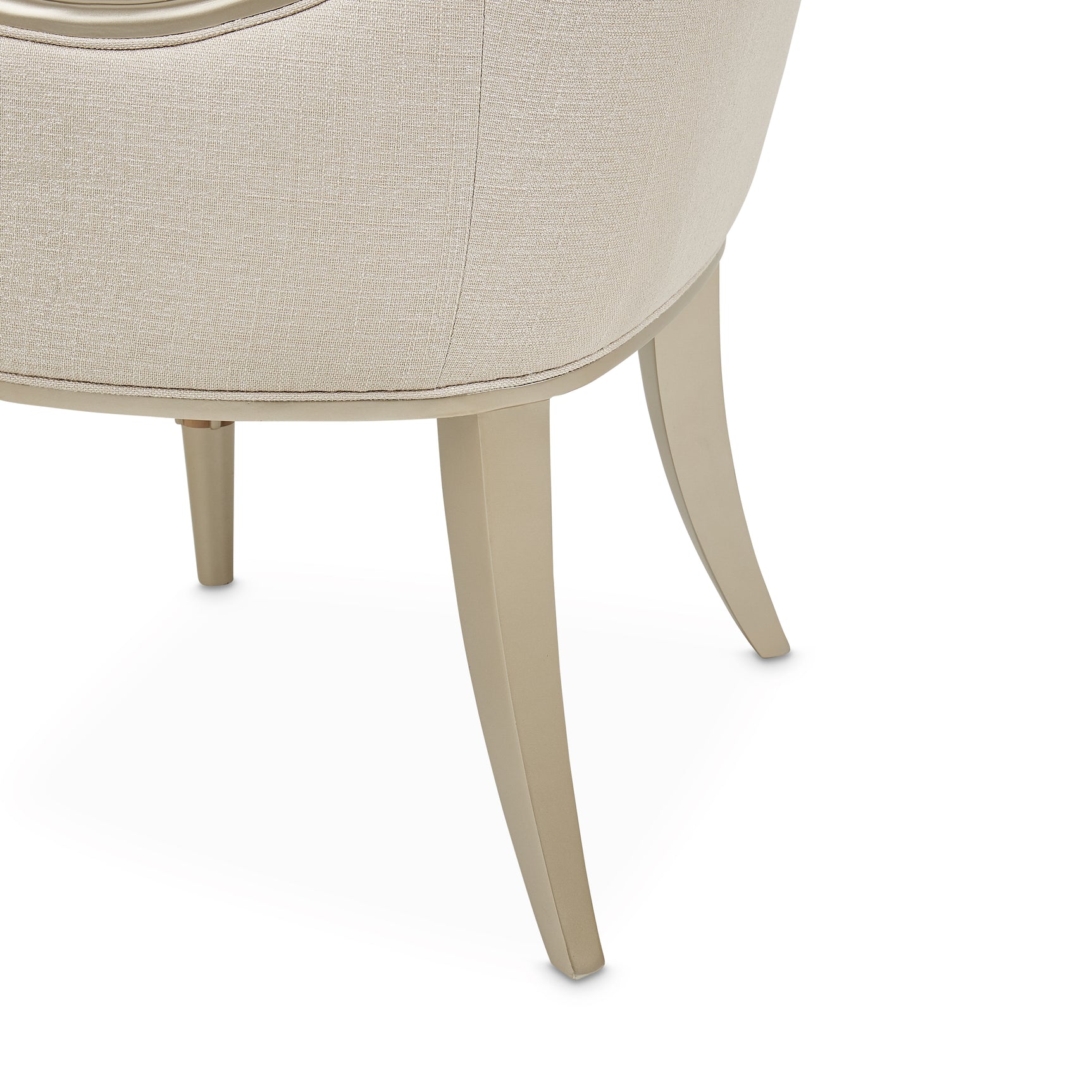 Villa Cherie Caramel/Frosted Linen Dining Arm Chair - Ornate Home