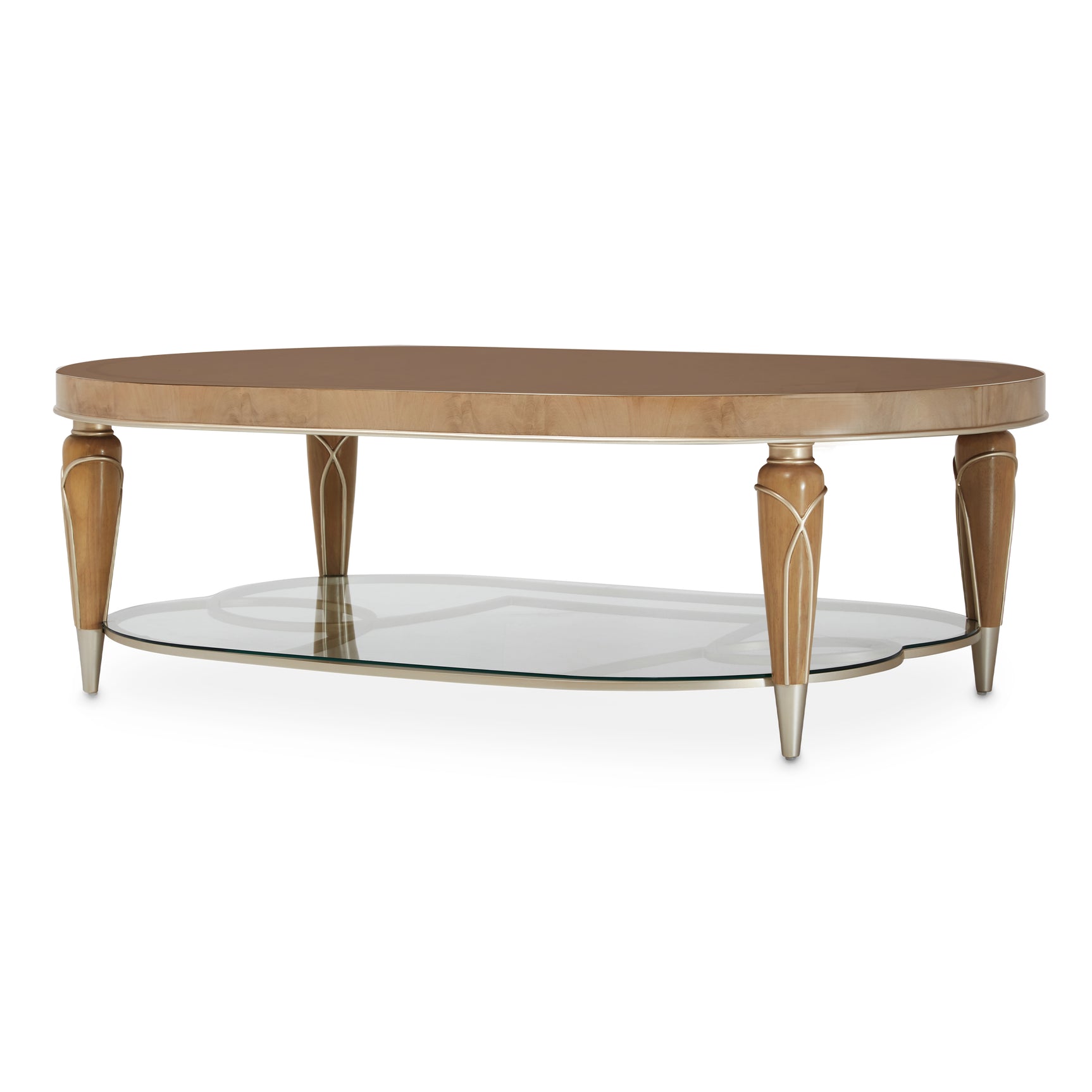 Villa Cherie Caramel Oval Cocktail Table - Ornate Home
