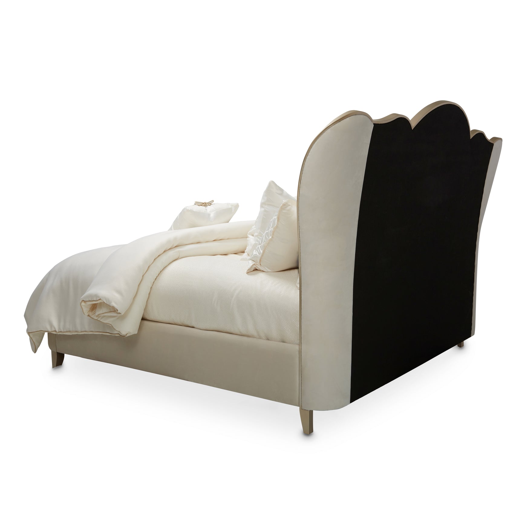 Villa Cherie Chardonnay/Pearl Queen Channel Tufted Bed - Ornate Home